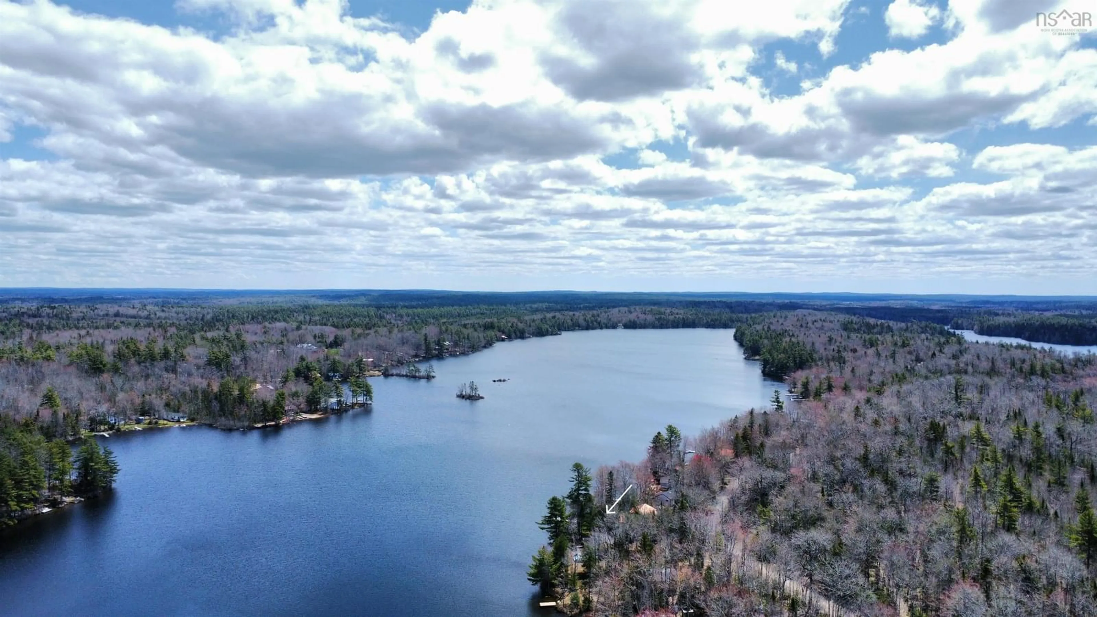 A pic from outside/outdoor area/front of a property/back of a property/a pic from drone, water/lake/river/ocean view for 134 Zwickers Lake Rd, New Albany Nova Scotia B0S 1P0