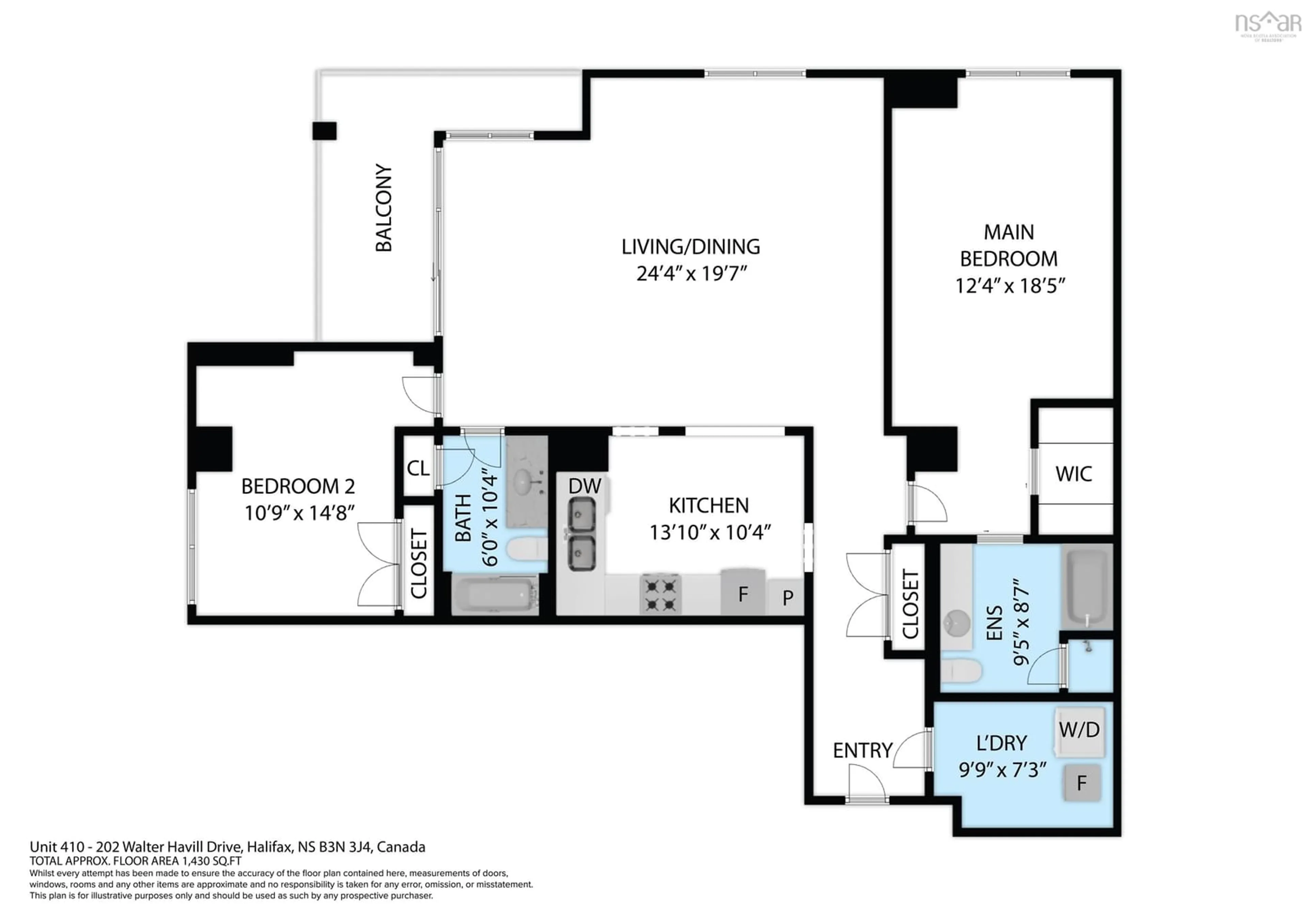 Floor plan for 202 Walter Havil Dr #410, Halifax Nova Scotia B3N 3M4