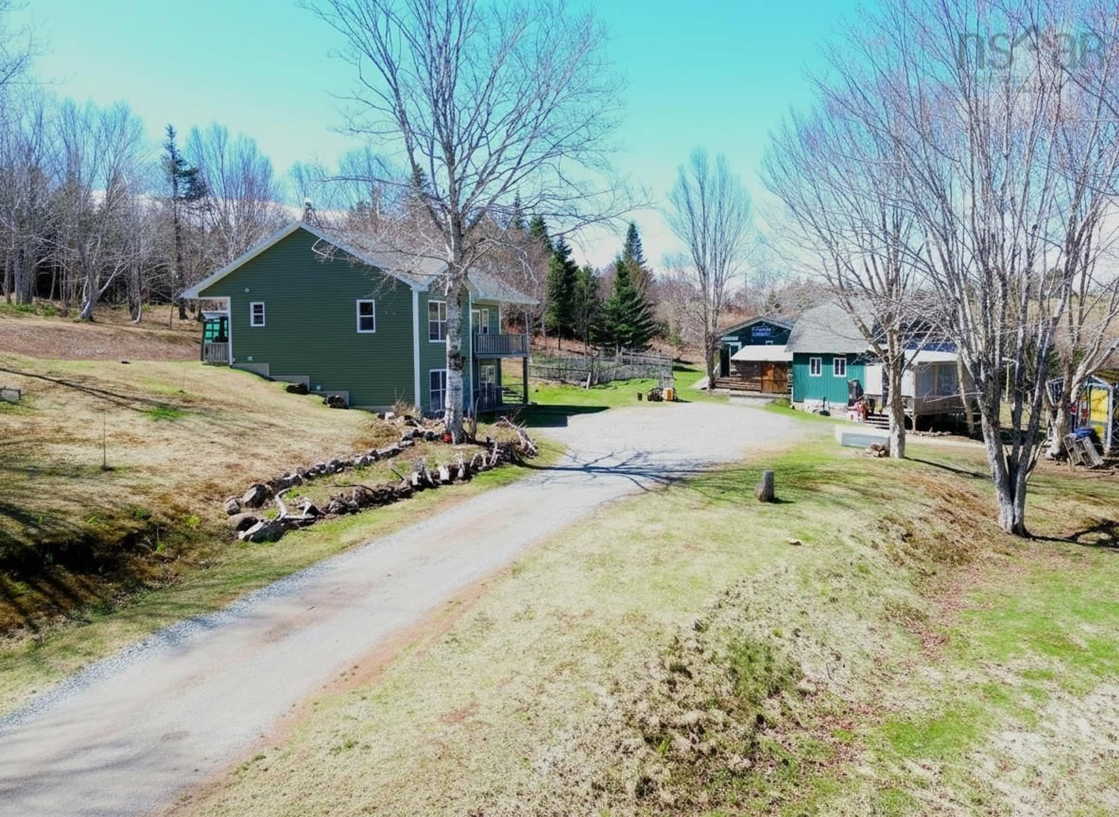 A pic from outside/outdoor area/front of a property/back of a property/a pic from drone, street for 6775 Highlands Rd, Christmas Island Nova Scotia B1T 1L8