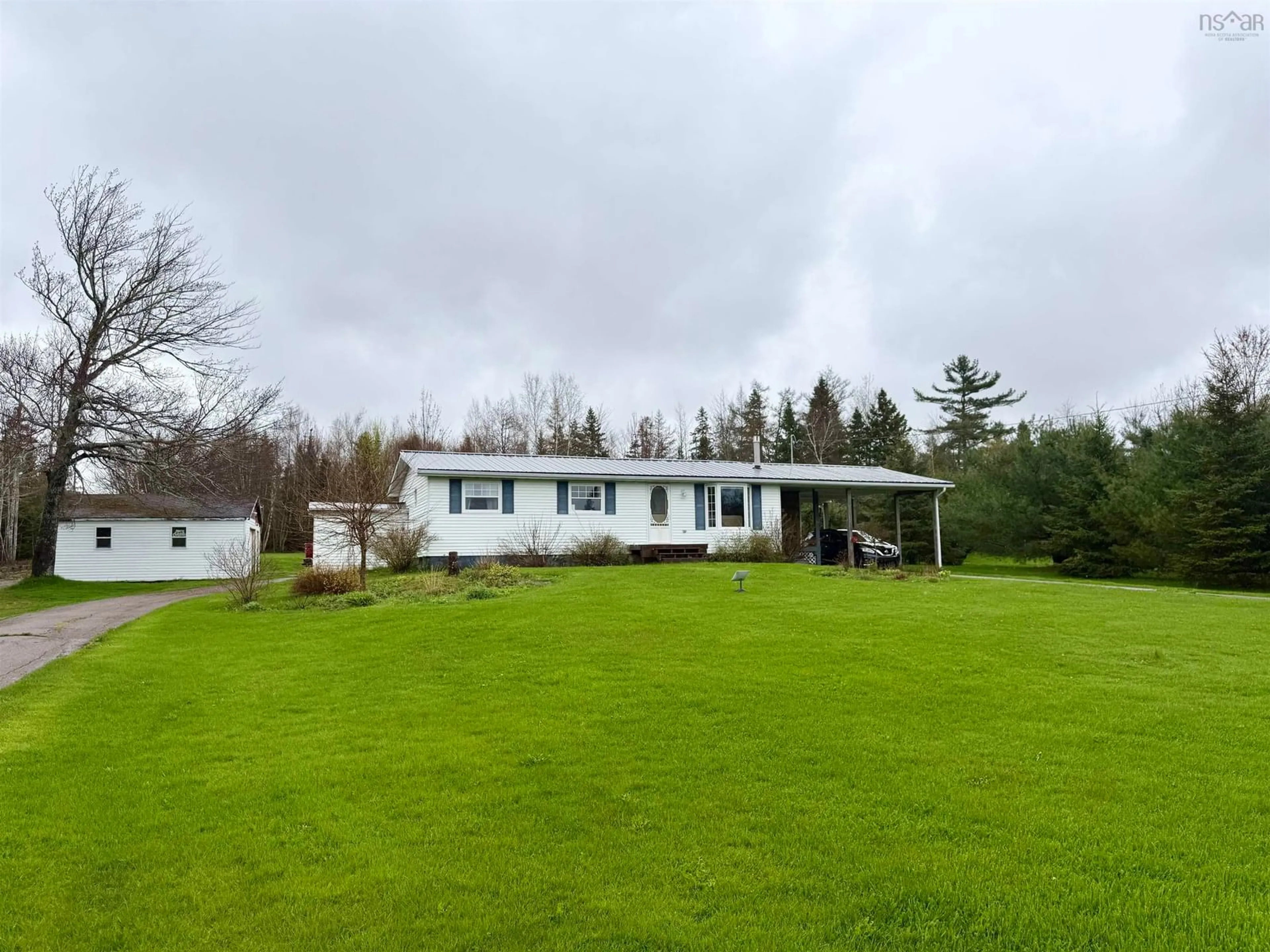 A pic from outside/outdoor area/front of a property/back of a property/a pic from drone, water/lake/river/ocean view for 239 Upper River John Rd, Waughs River Nova Scotia B0K 1V0