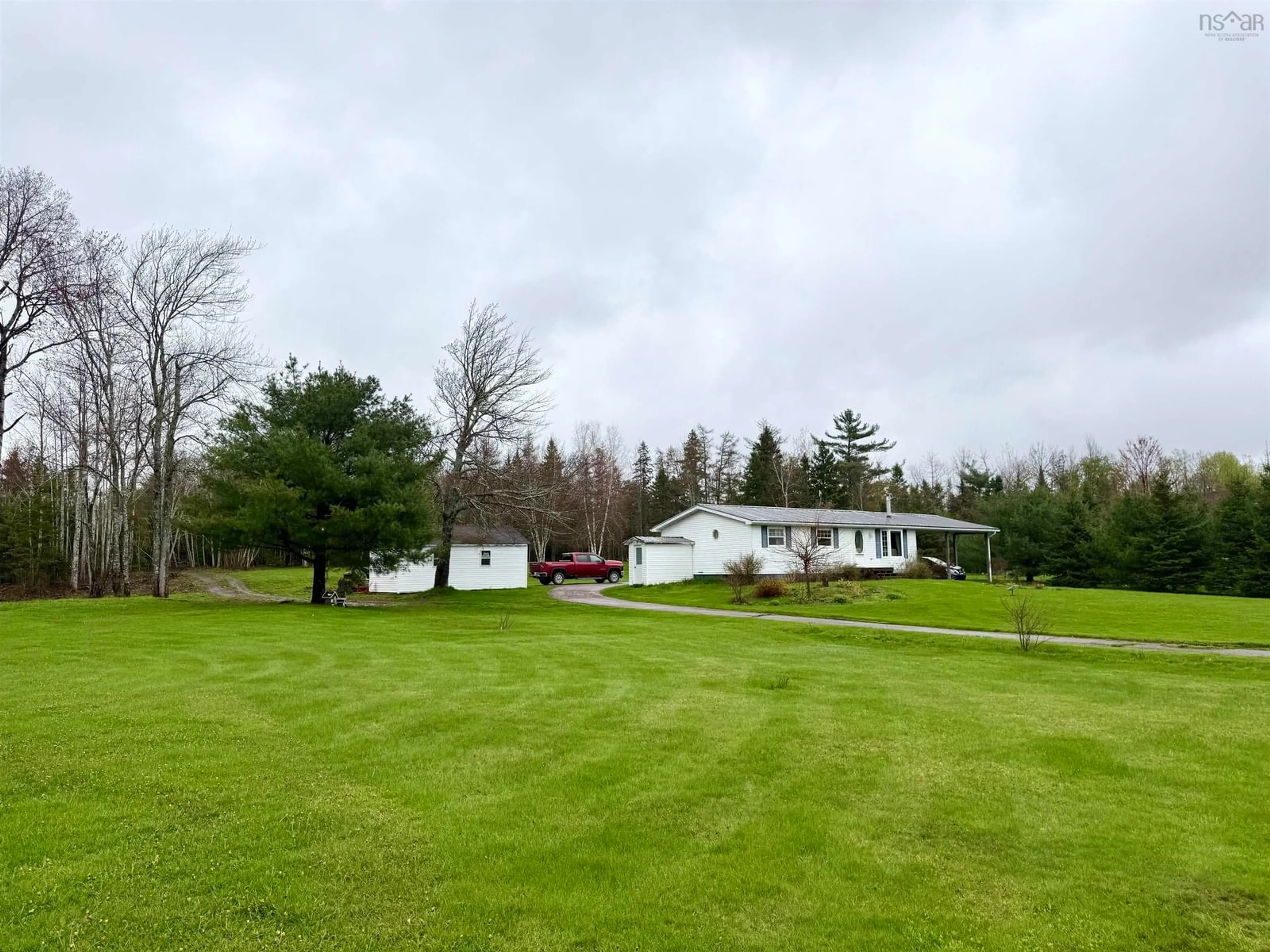 A pic from outside/outdoor area/front of a property/back of a property/a pic from drone, unknown for 239 Upper River John Rd, Waughs River Nova Scotia B0K 1V0