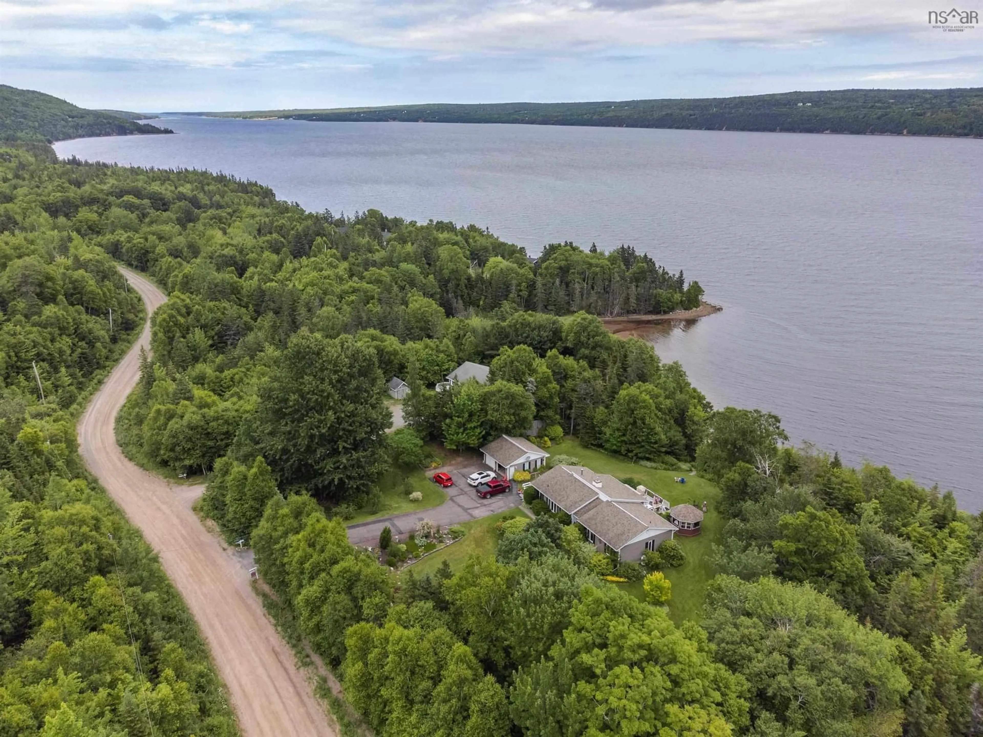 A pic from outside/outdoor area/front of a property/back of a property/a pic from drone, water/lake/river/ocean view for 426 Stewart Rd, New Harris Nova Scotia B1X 1T8
