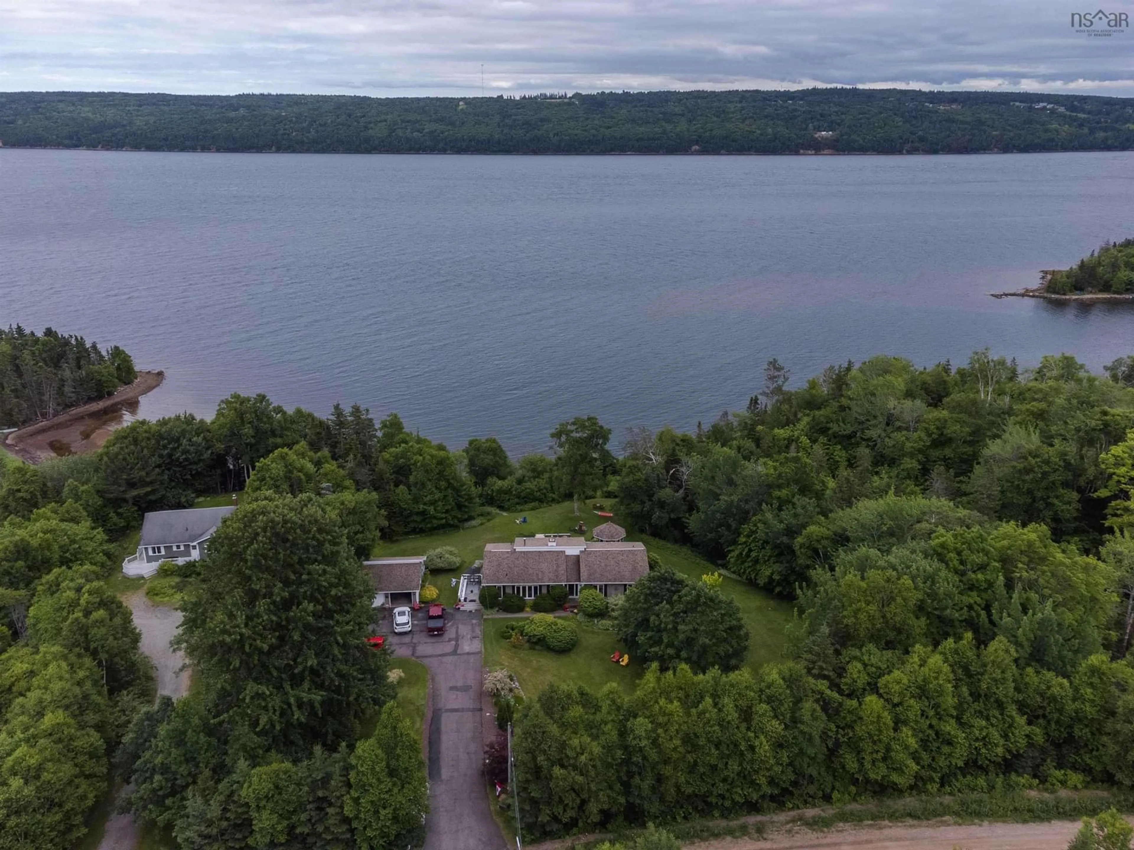 A pic from outside/outdoor area/front of a property/back of a property/a pic from drone, water/lake/river/ocean view for 426 Stewart Rd, New Harris Nova Scotia B1X 1T8