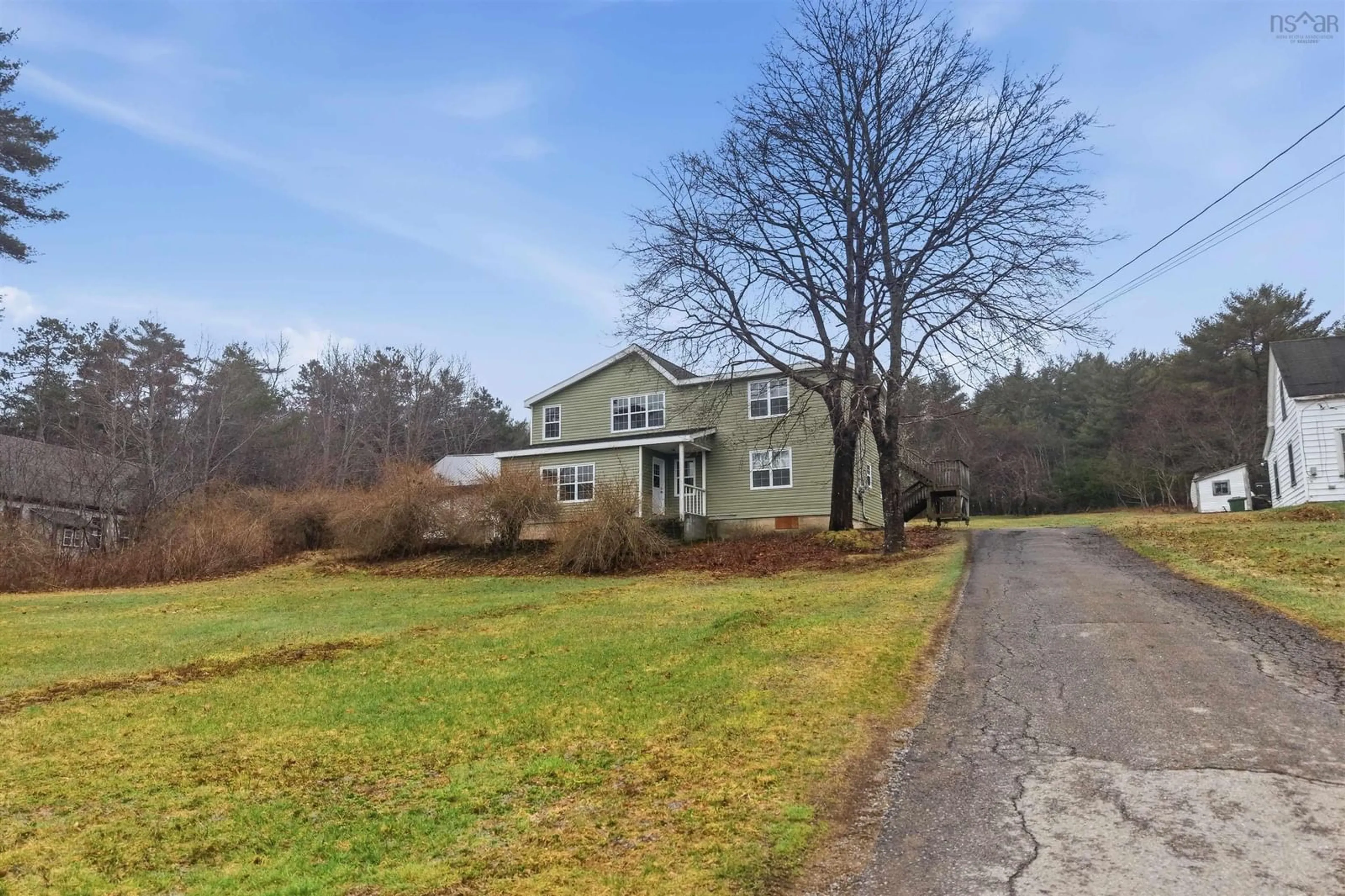 A pic from outside/outdoor area/front of a property/back of a property/a pic from drone, street for 1163 King St, Bridgewater Nova Scotia B4V 1C3