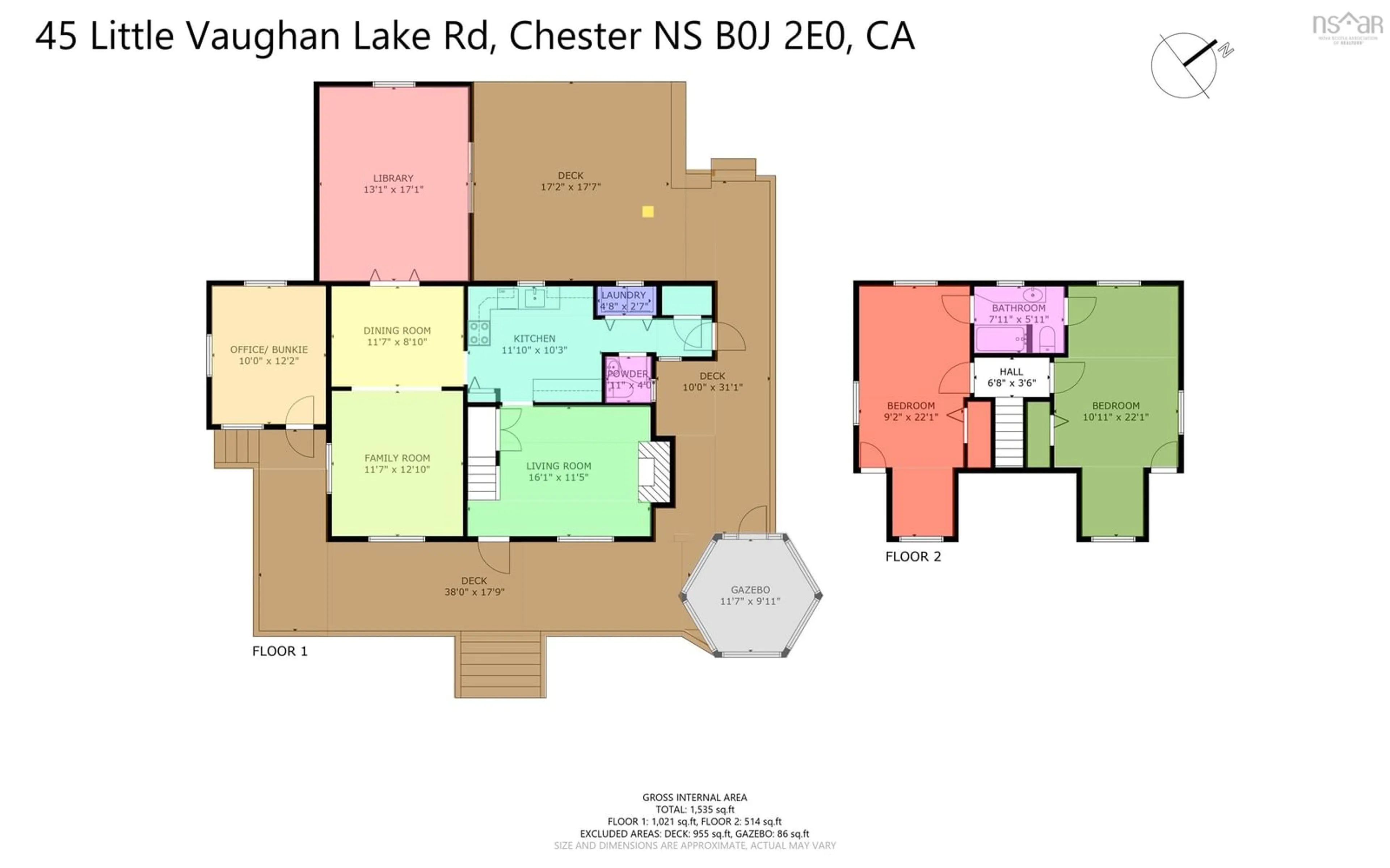 Floor plan for 45 Little Vaughan Lake Road, Western Shore Nova Scotia B0J 3M0