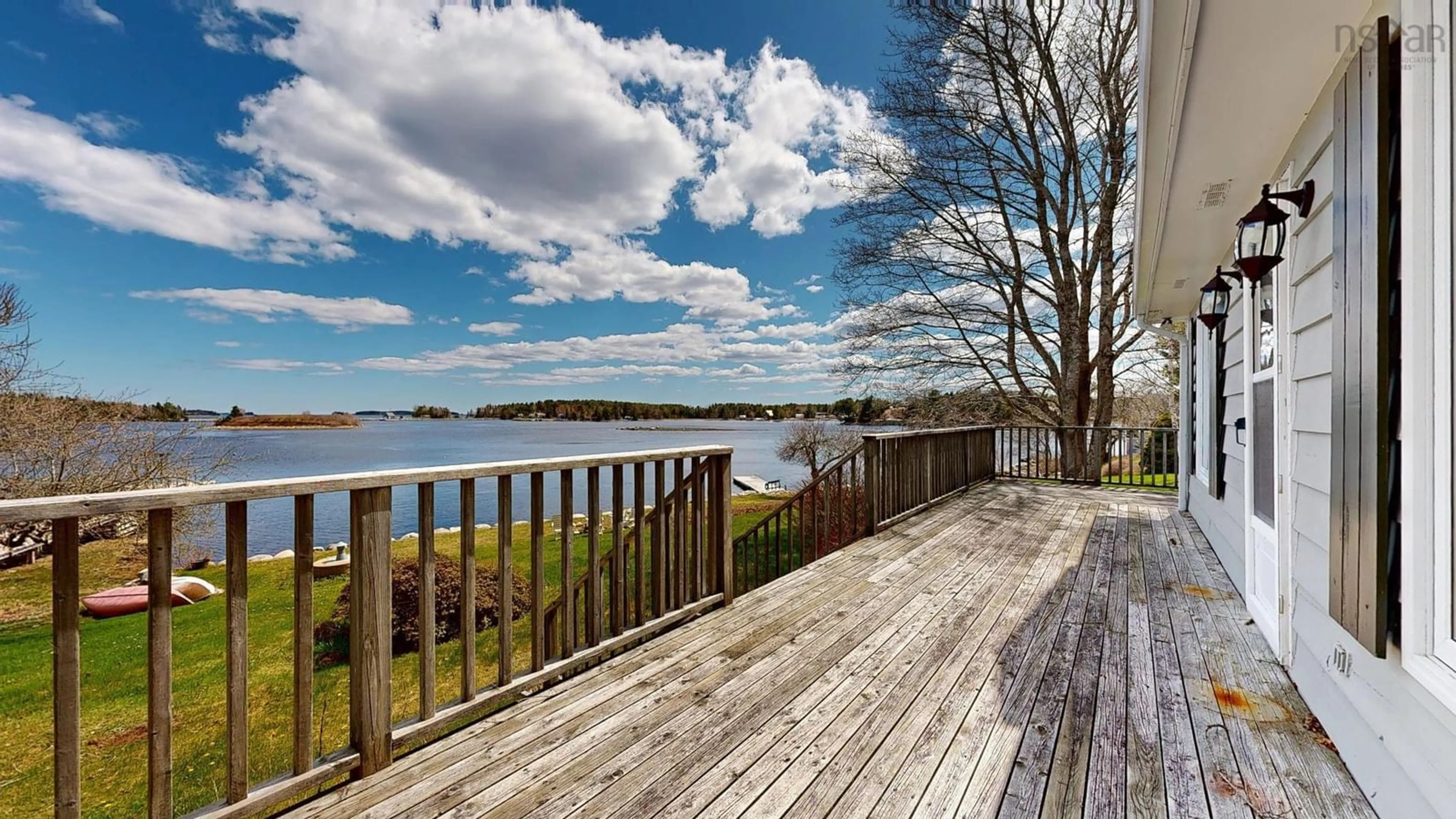 Patio, water/lake/river/ocean view for 45 Little Vaughan Lake Road, Western Shore Nova Scotia B0J 3M0