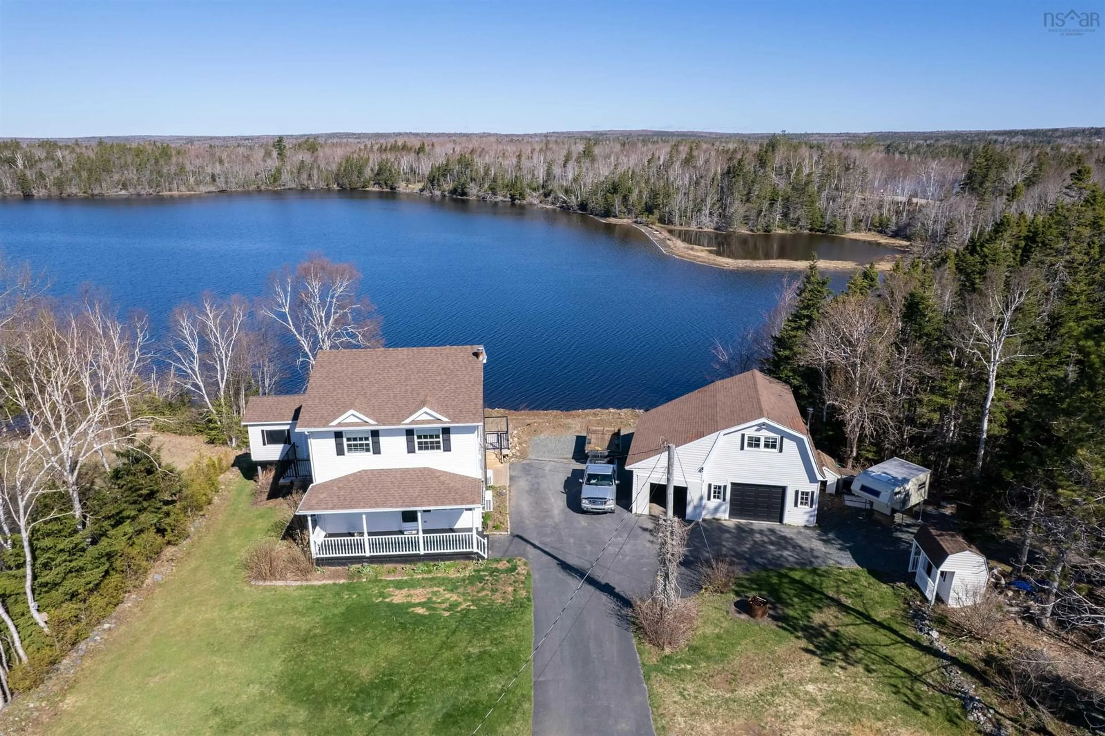 A pic from outside/outdoor area/front of a property/back of a property/a pic from drone, water/lake/river/ocean view for 425 Brickyard Rd, Albert Bridge Nova Scotia B1K 2R9