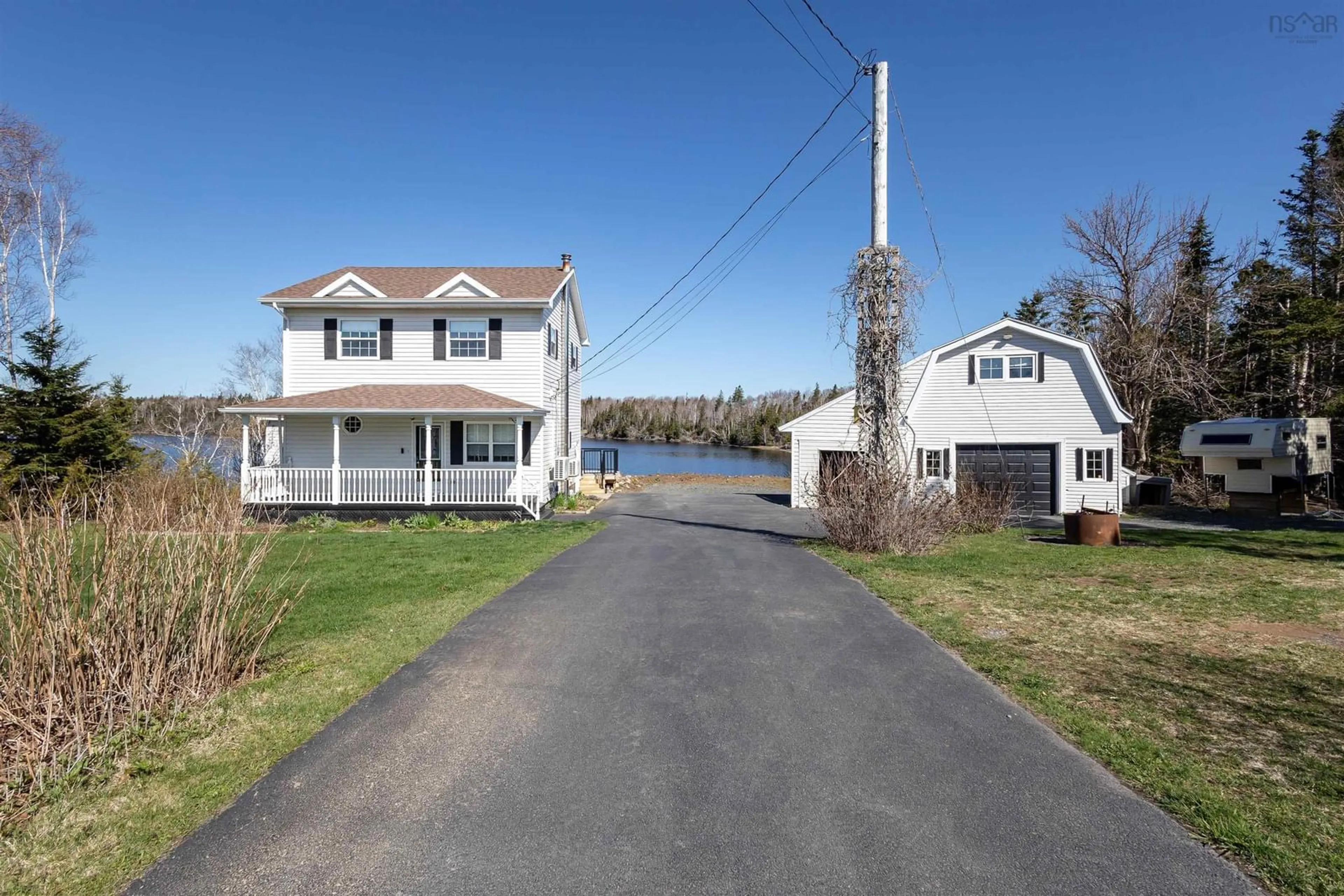 A pic from outside/outdoor area/front of a property/back of a property/a pic from drone, street for 425 Brickyard Rd, Albert Bridge Nova Scotia B1K 2R9