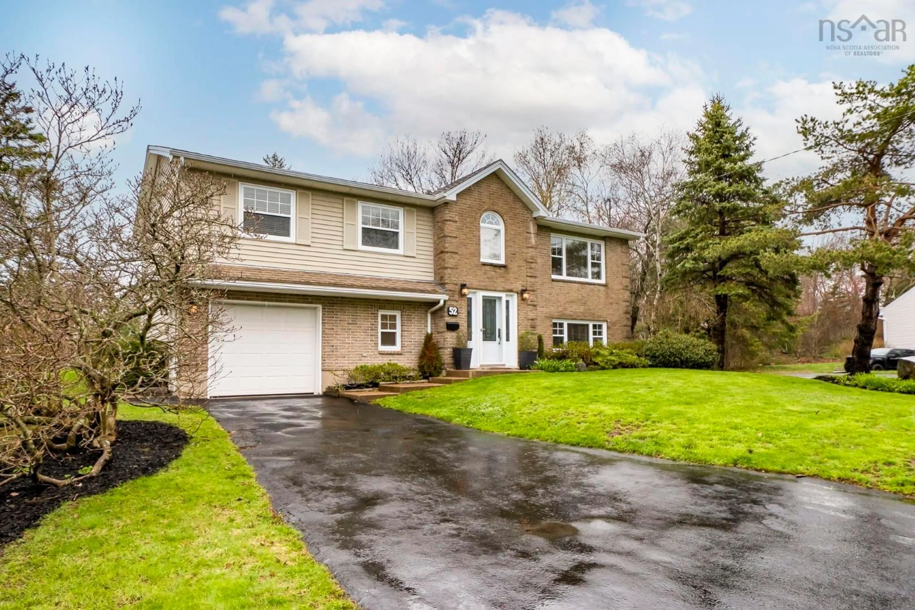 Home with vinyl exterior material, street for 52 Madison Dr, Bedford Nova Scotia B4A 3V4