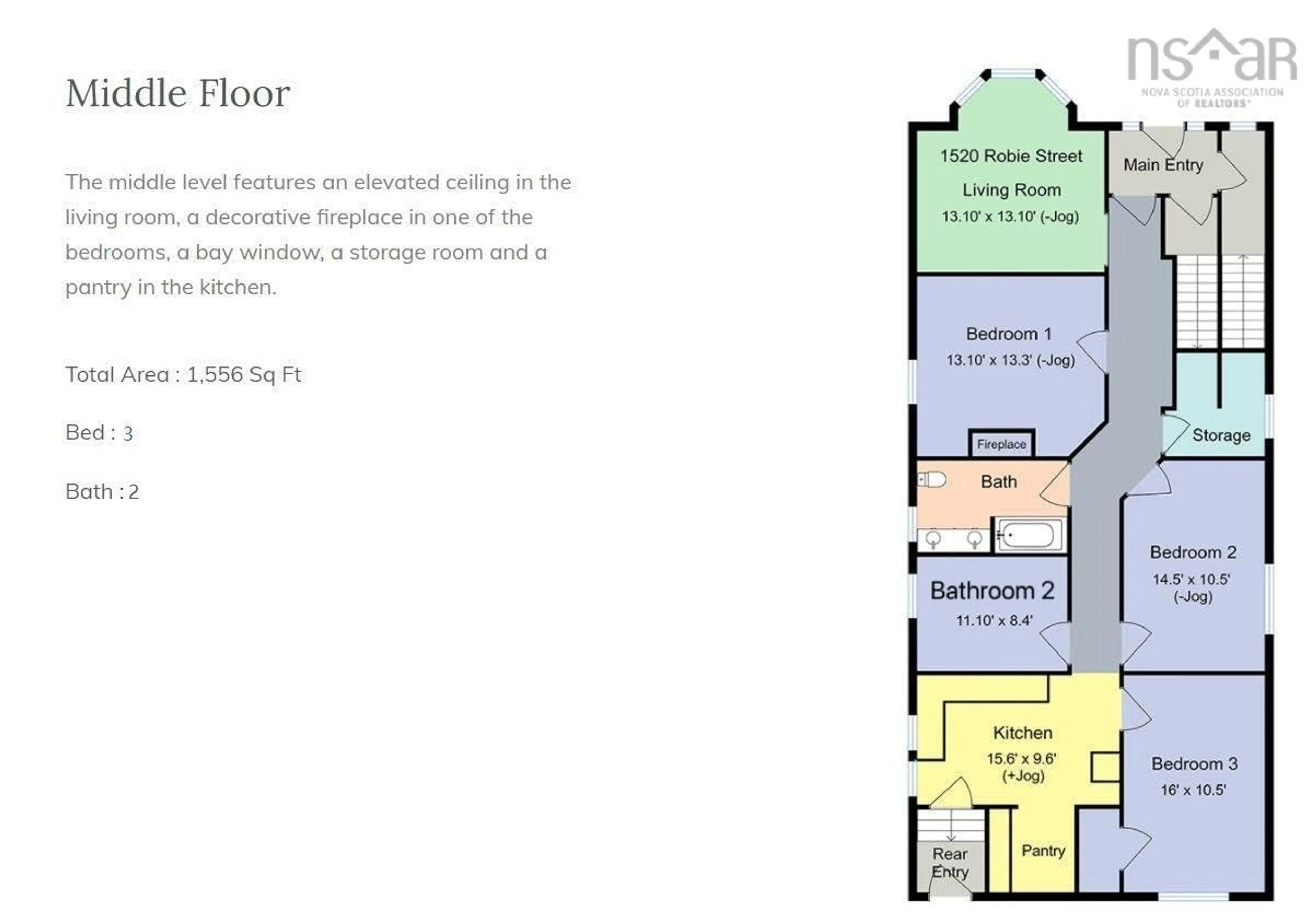 Floor plan for 1518-1522 Robie St, Halifax Nova Scotia B3H 3E4