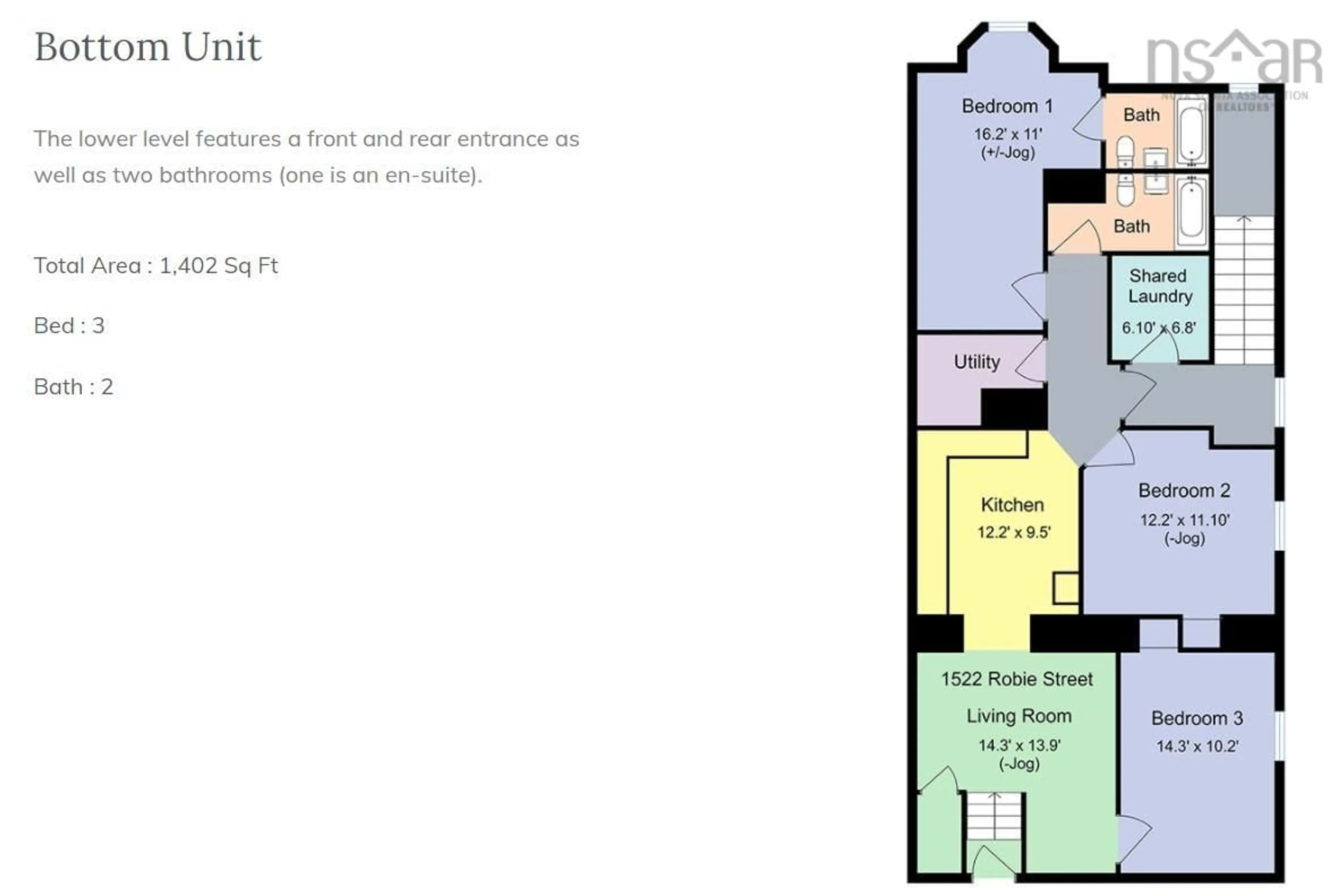 Floor plan for 1518-1522 Robie St, Halifax Nova Scotia B3H 3E4