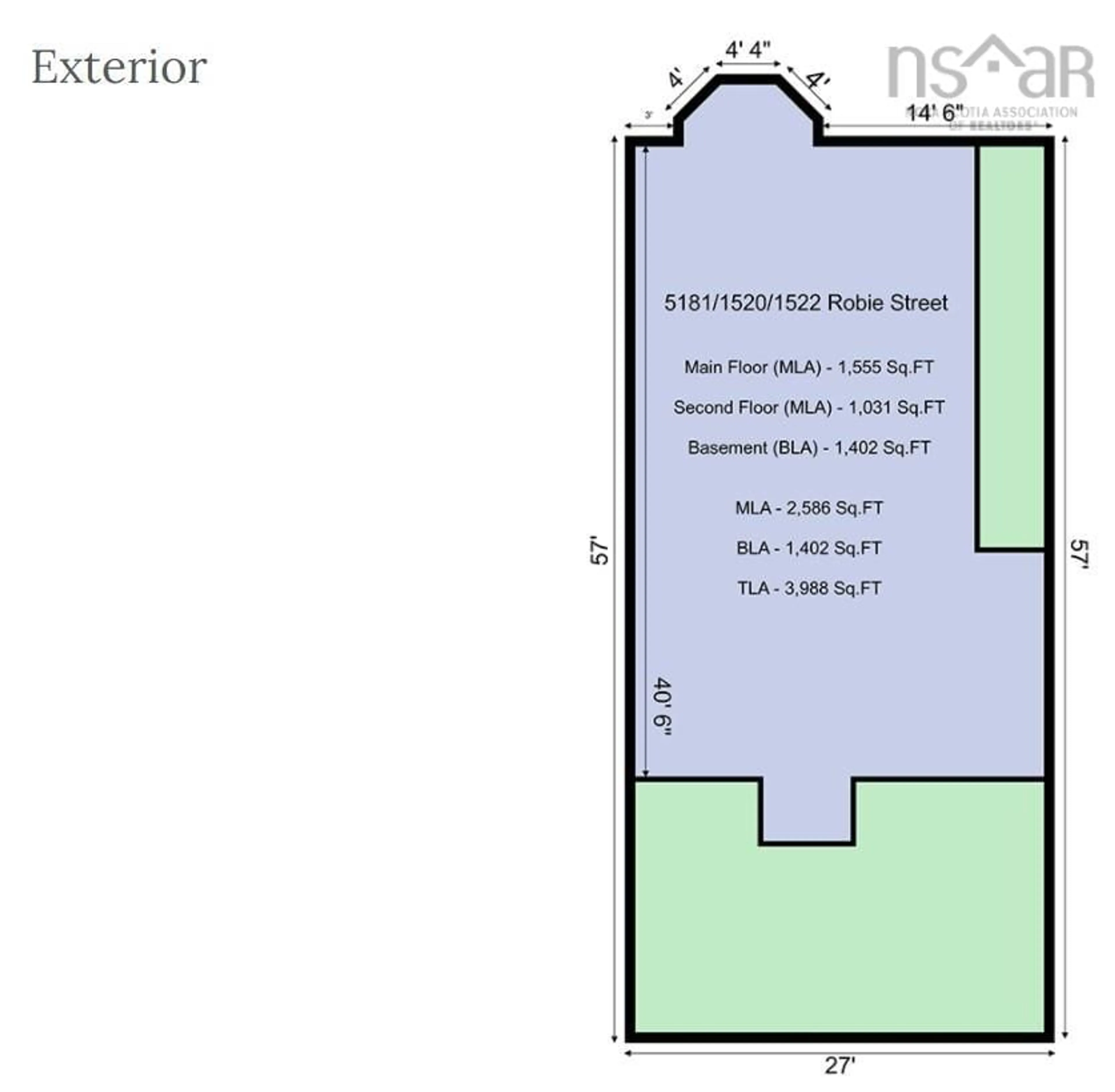 Floor plan for 1518-1522 Robie St, Halifax Nova Scotia B3H 3E4