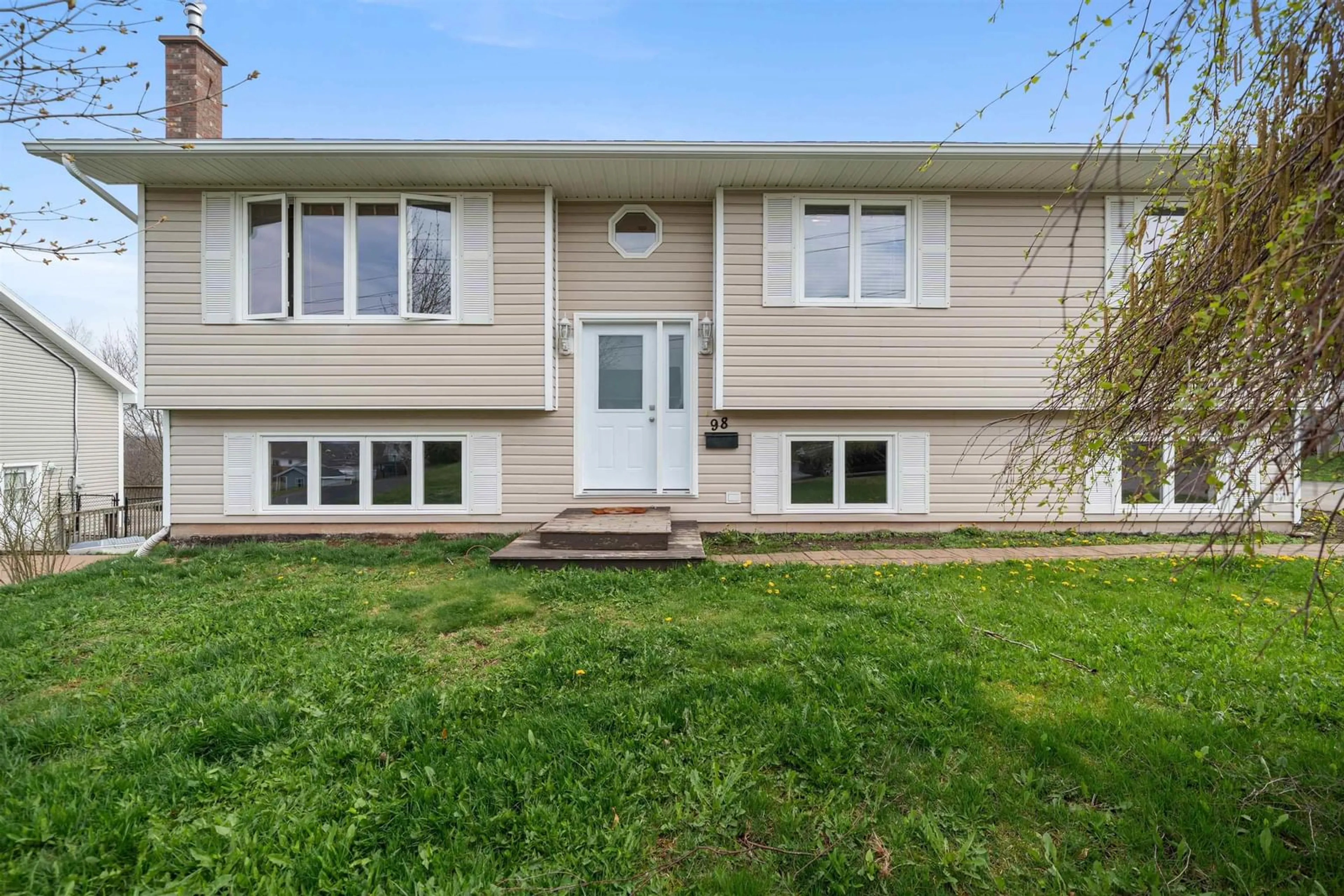 Home with vinyl exterior material, street for 98 Sierra Dr, New Glasgow Nova Scotia B2H 6A2