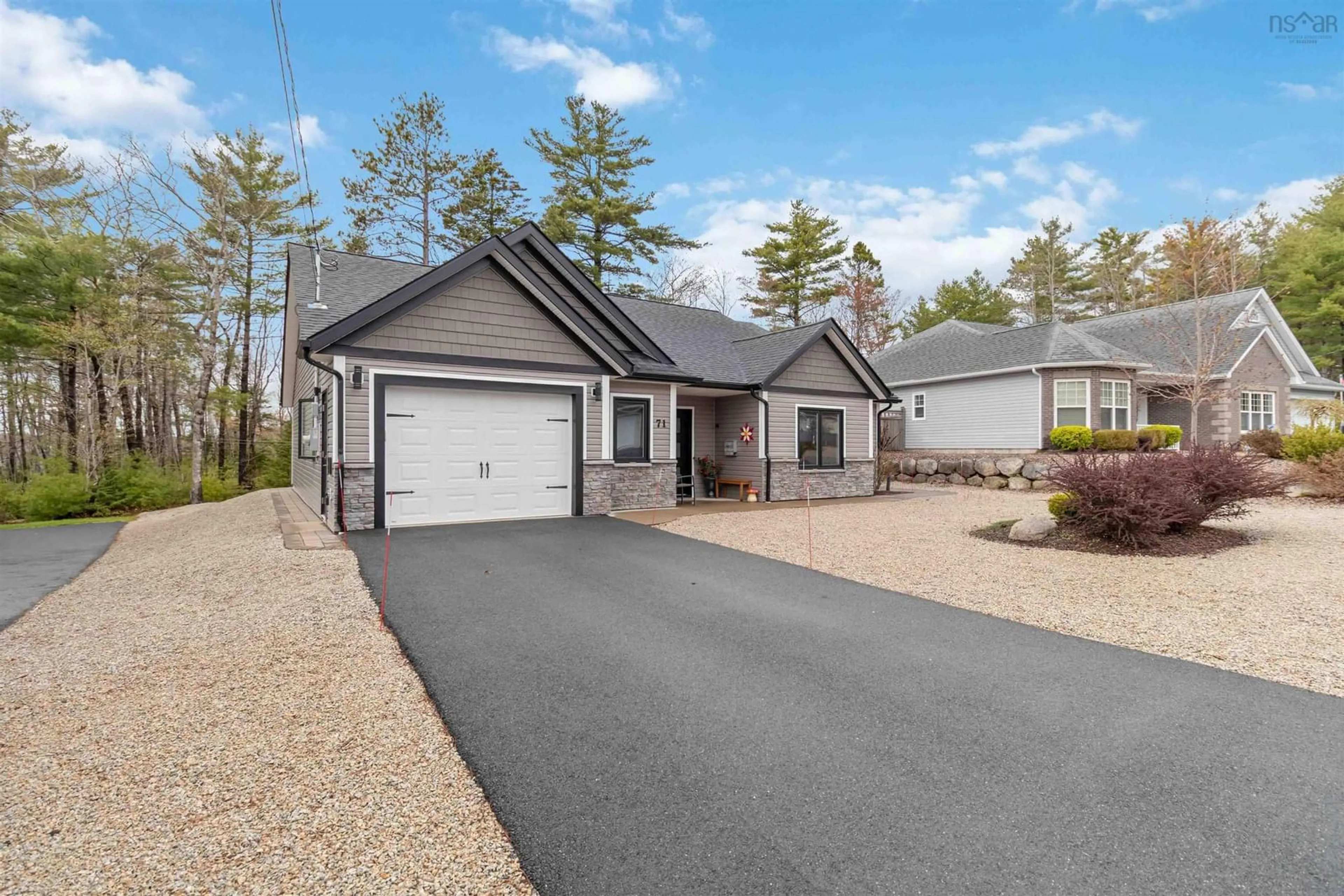 Home with vinyl exterior material, street for 71 Acorn Dr, Bridgewater Nova Scotia B4V 8Z3