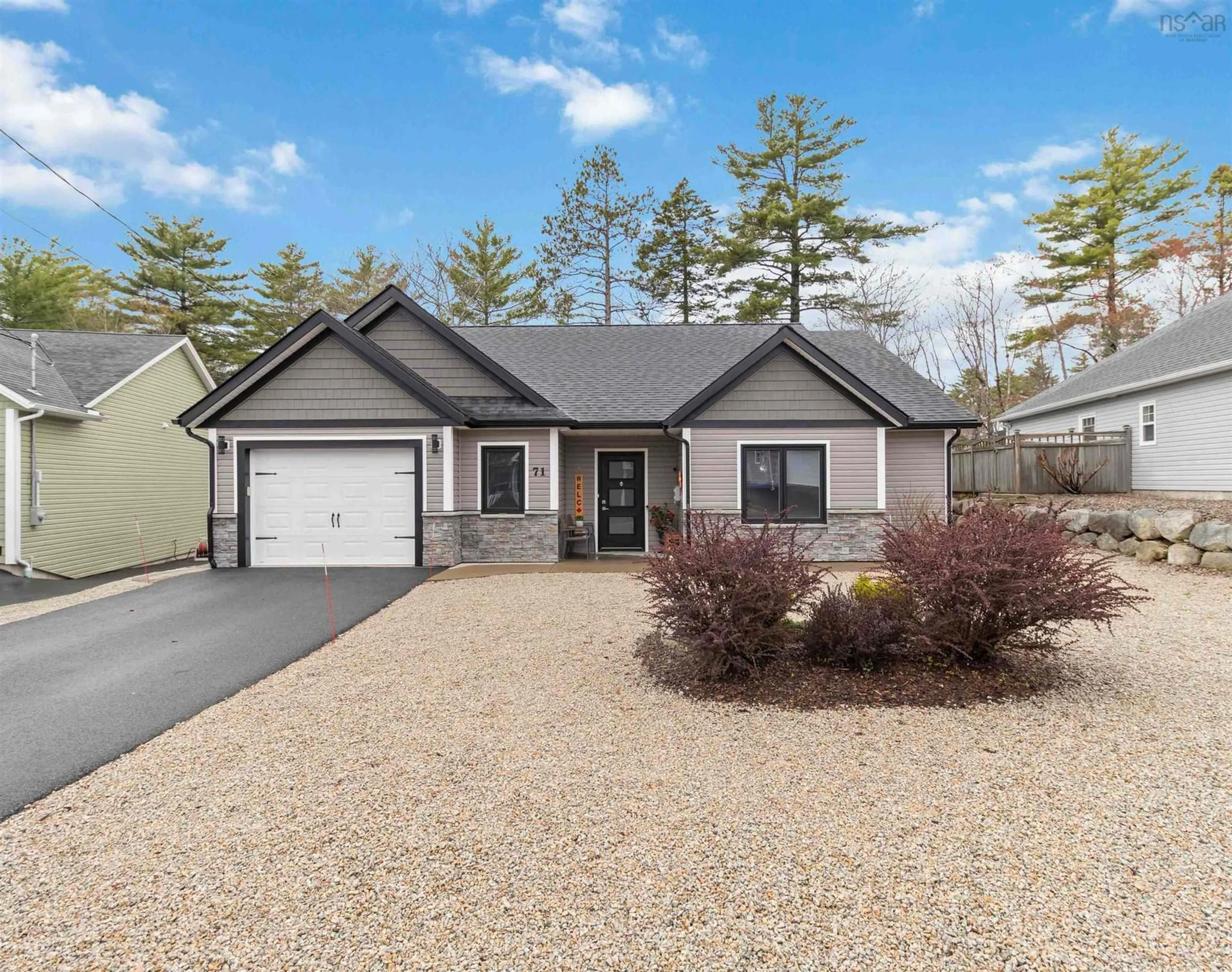 Home with vinyl exterior material, street for 71 Acorn Dr, Bridgewater Nova Scotia B4V 8Z3