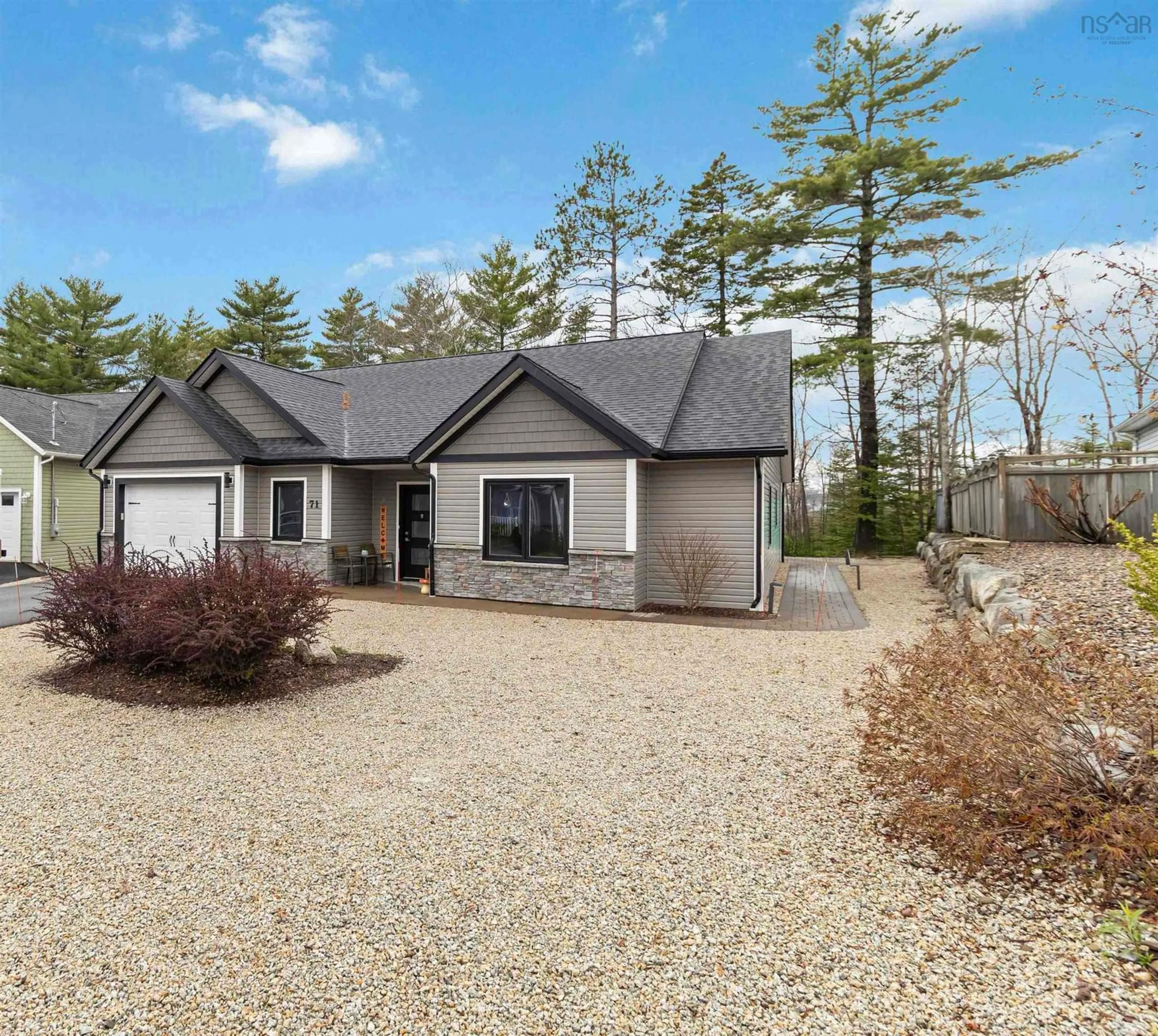 Home with vinyl exterior material, street for 71 Acorn Dr, Bridgewater Nova Scotia B4V 8Z3