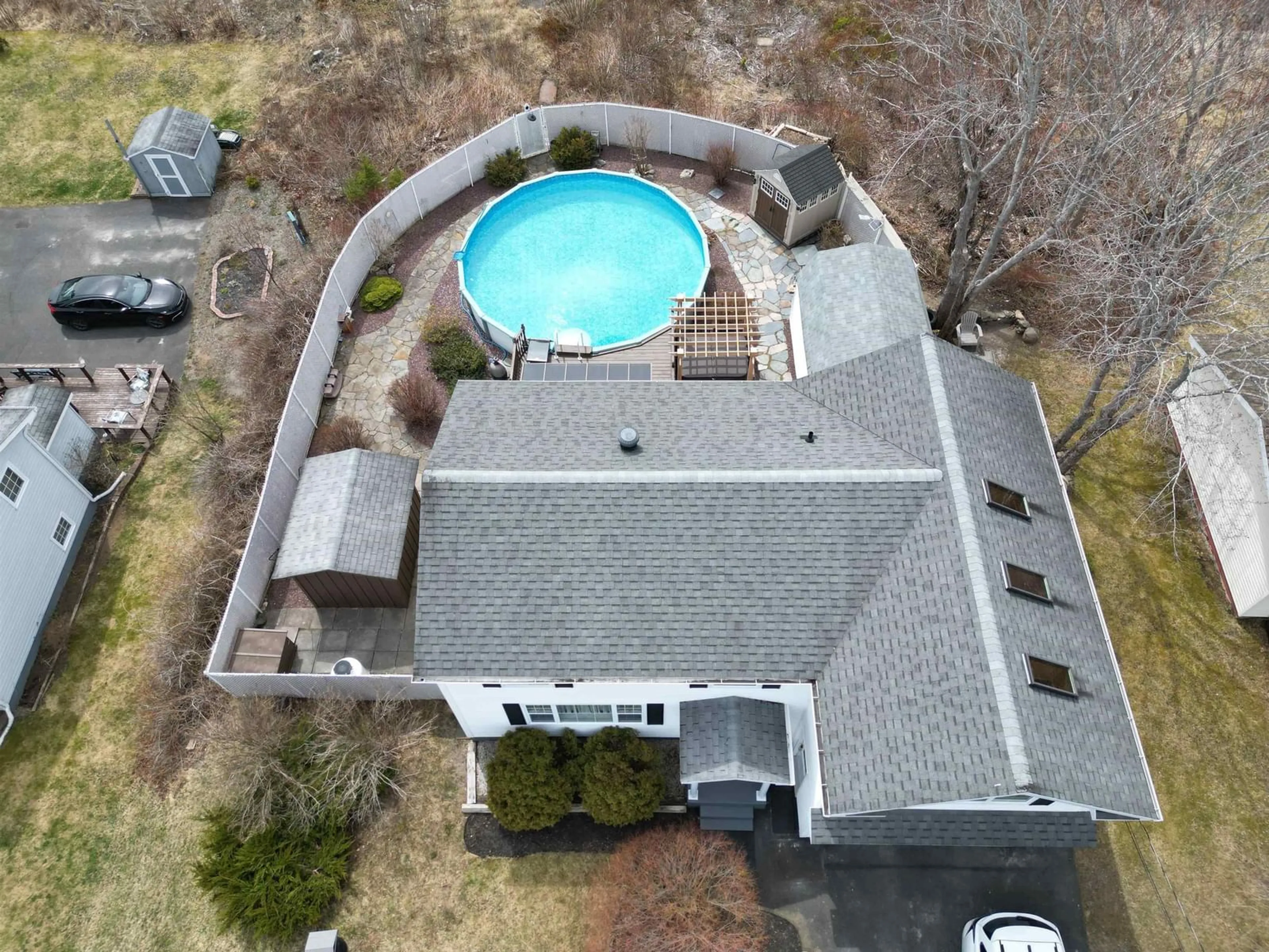 A pic from outside/outdoor area/front of a property/back of a property/a pic from drone, building for 80 Parkwood Dr, Sydney River Nova Scotia B1S 1H7