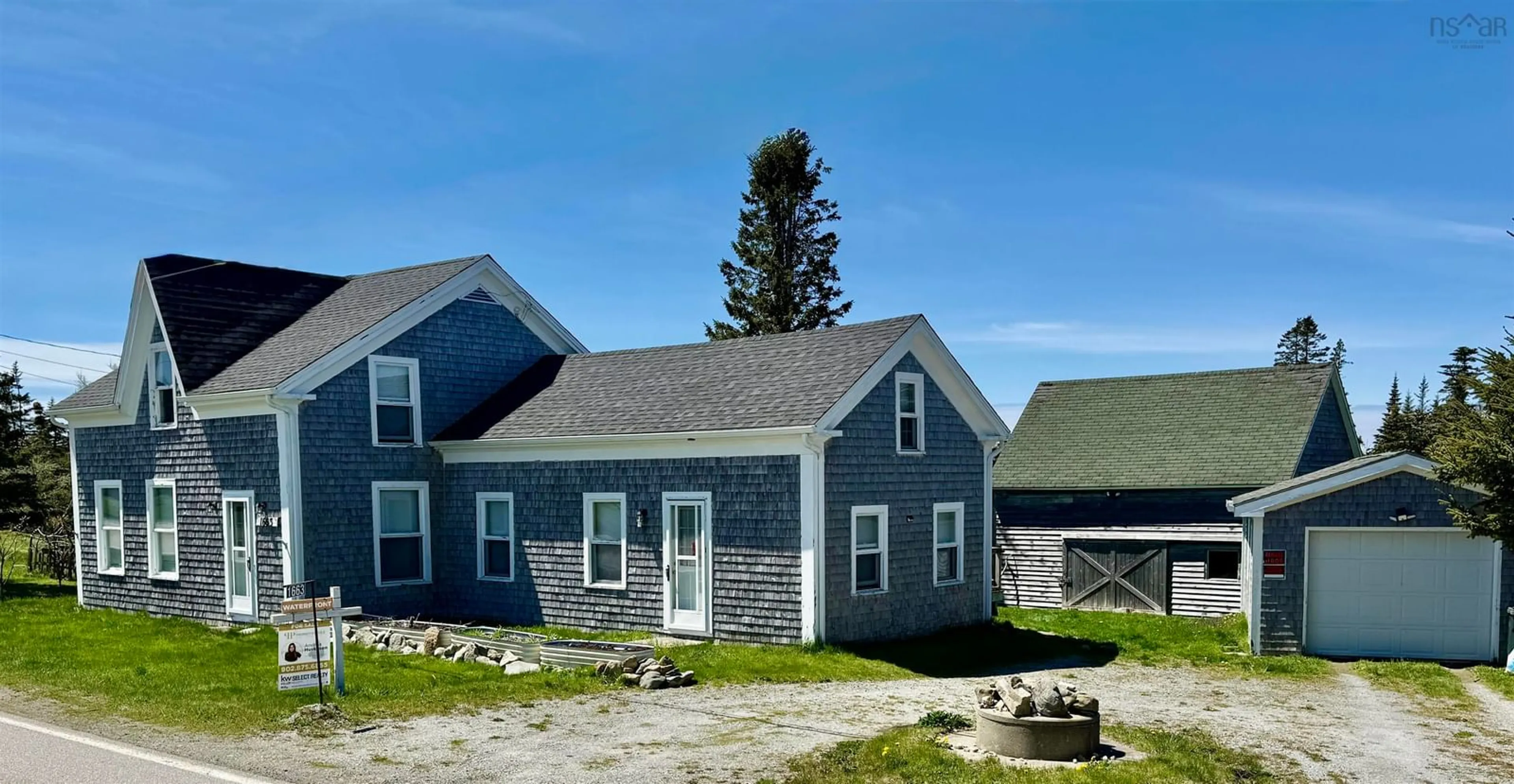 A pic from outside/outdoor area/front of a property/back of a property/a pic from drone, unknown for 1663 Highway 3, East Pubnico Nova Scotia B0W 2A0