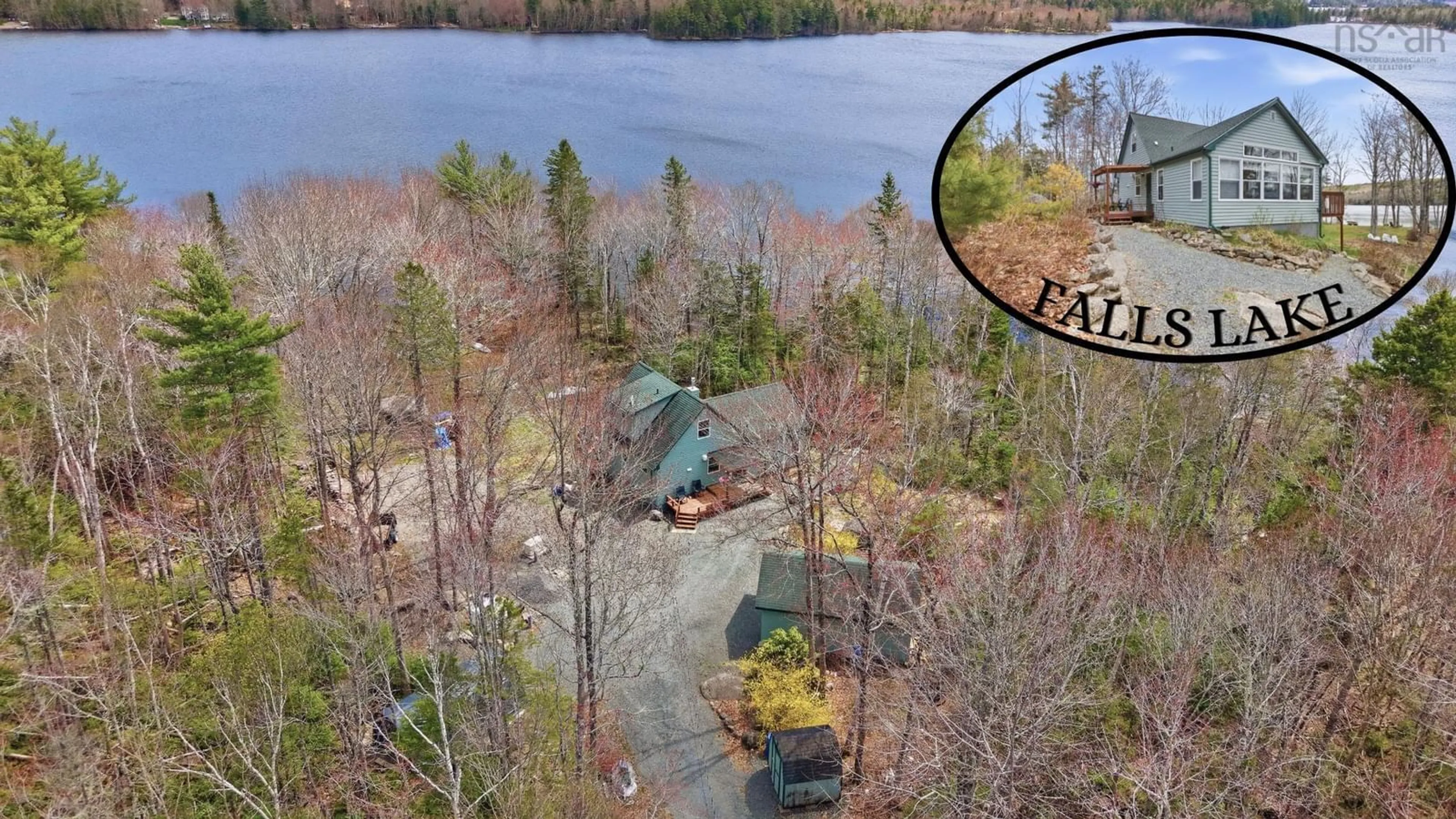 A pic from outside/outdoor area/front of a property/back of a property/a pic from drone, water/lake/river/ocean view for 744 Pioneer Dr, Vaughan Nova Scotia B0N 2T0