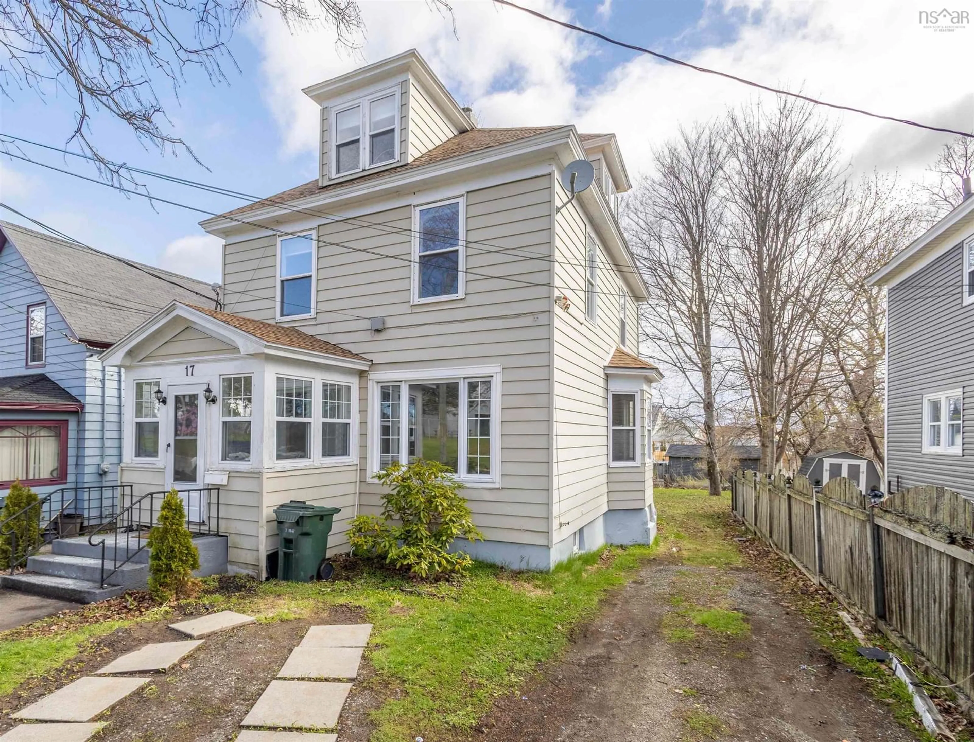 Home with vinyl exterior material, street for 17 George St, Sydney Nova Scotia B1P 1H3