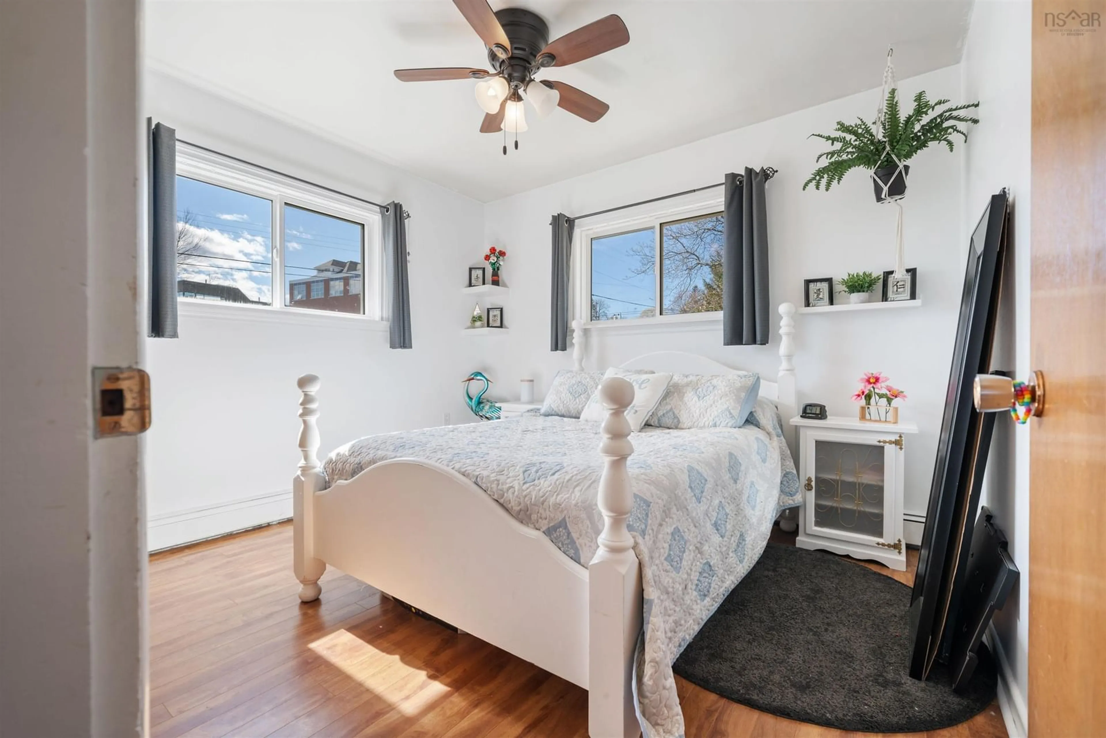 Bedroom with bed, wood/laminate floor for 60 Harbour Dr, Pictou Nova Scotia B0K 1H0