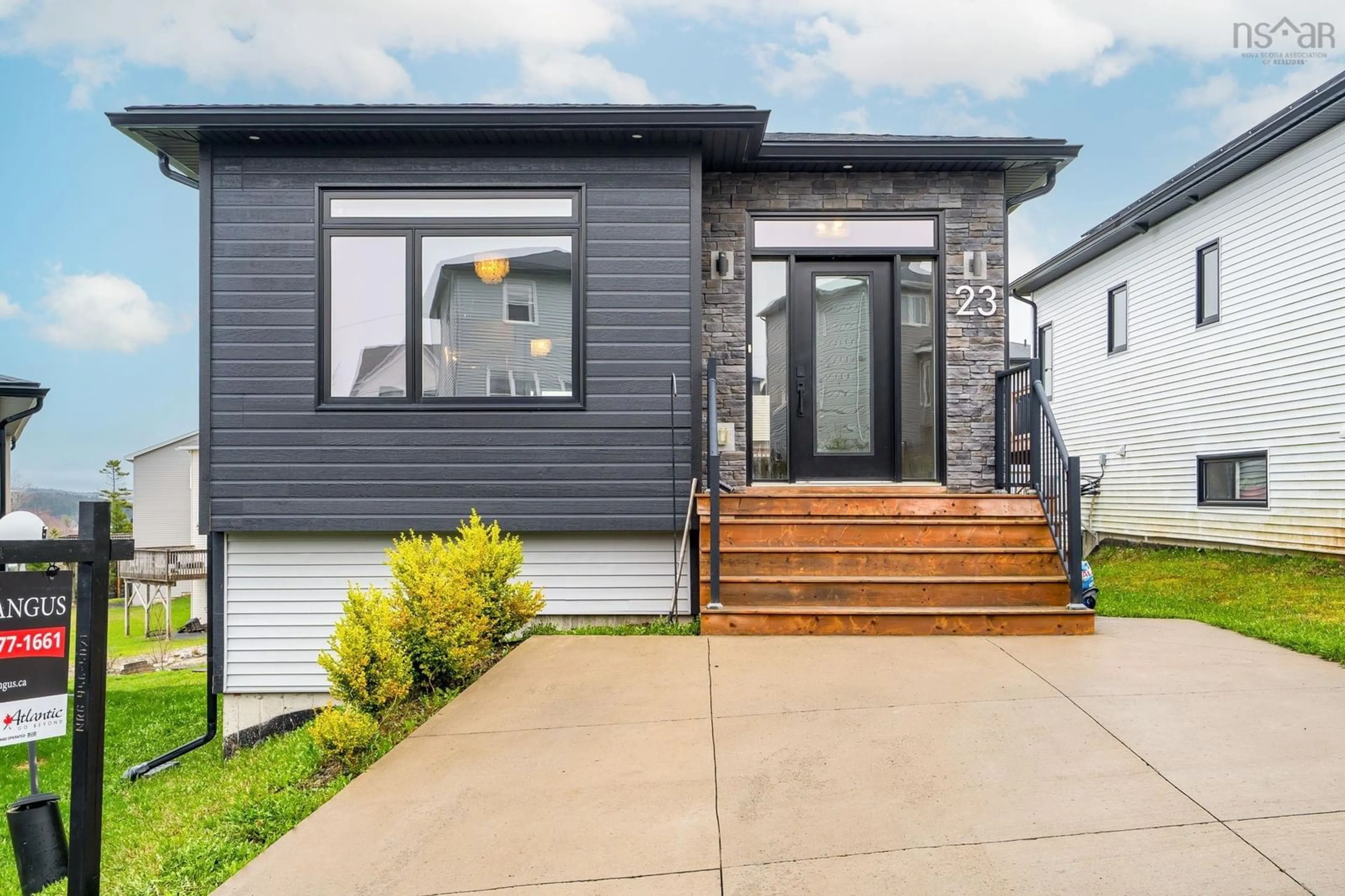 Home with vinyl exterior material, street for 23 Thorngrove Lane, Timberlea Nova Scotia B3T 0K1