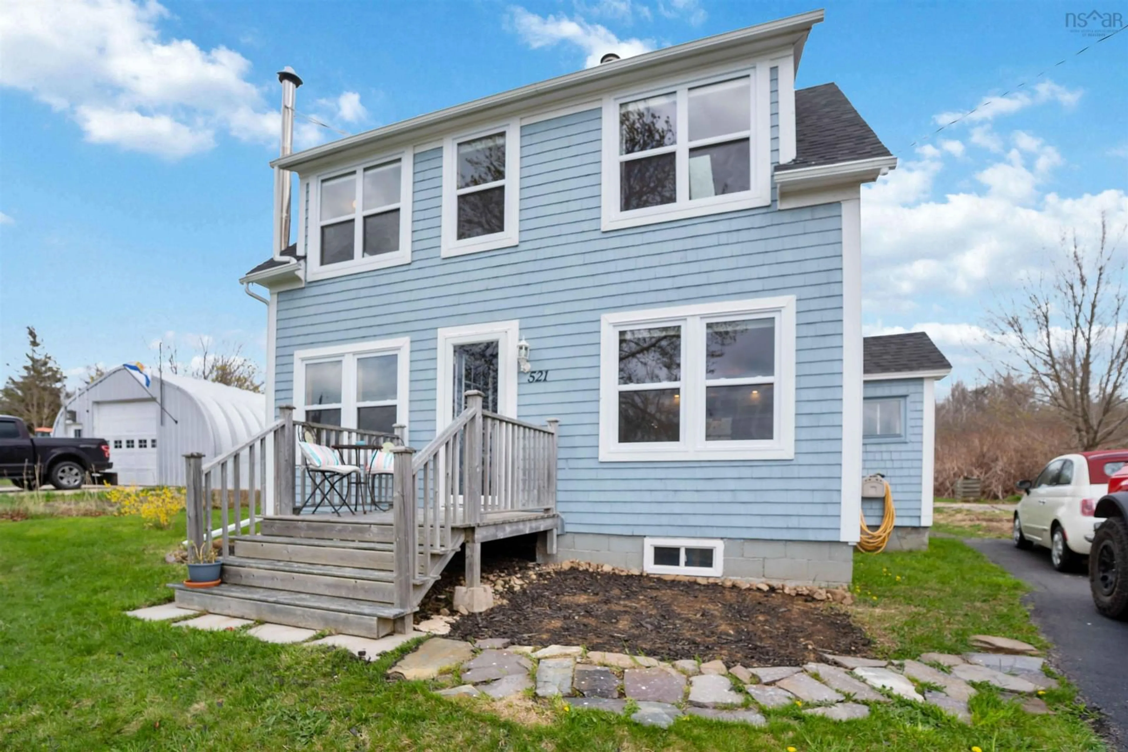 Home with vinyl exterior material, street for 521 Granville Rd, Victoria Beach Nova Scotia B0S 1K0