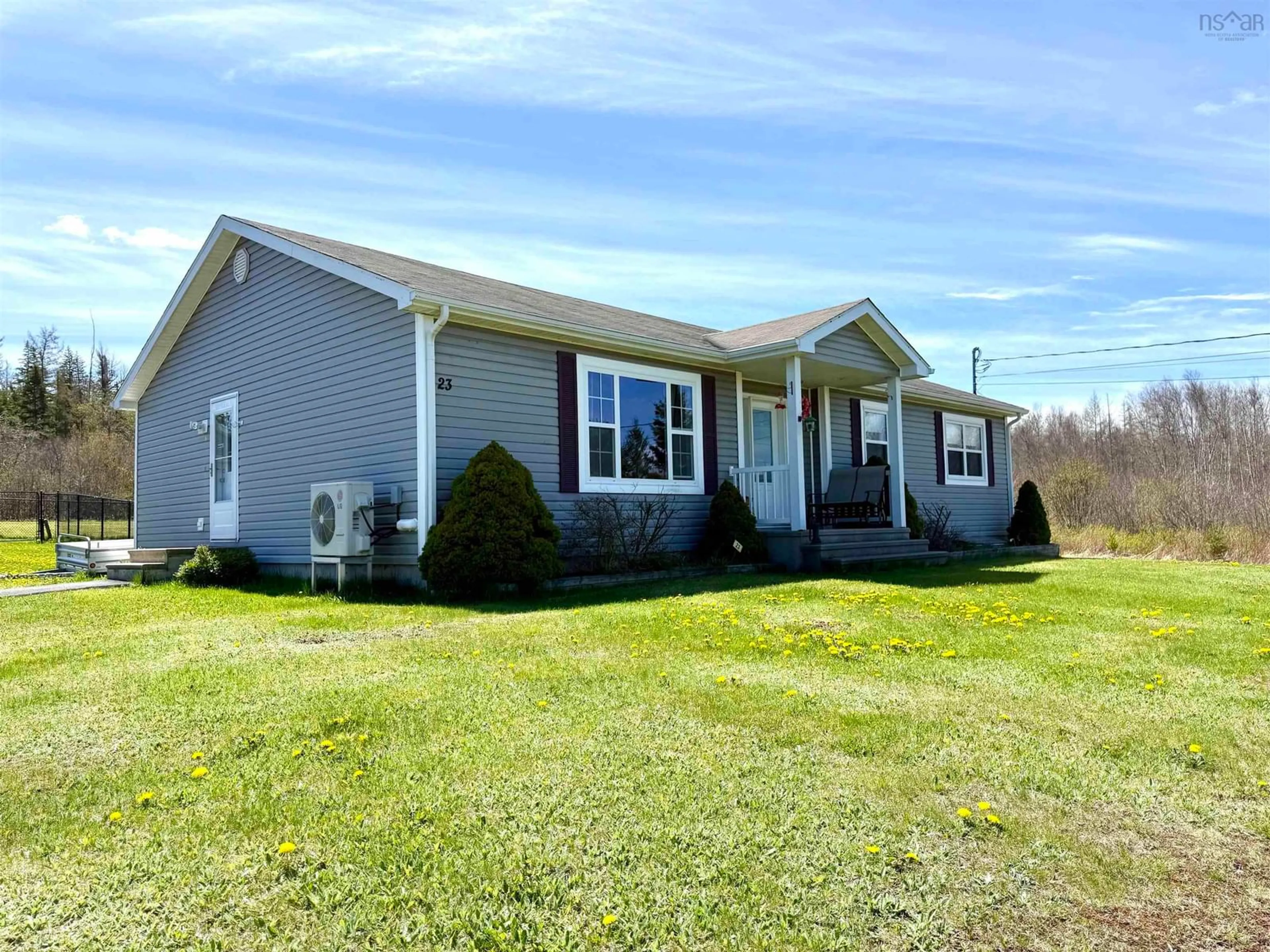 Home with vinyl exterior material, street for 23 Riverbend Dr, Brookdale Nova Scotia B4H 3Y1