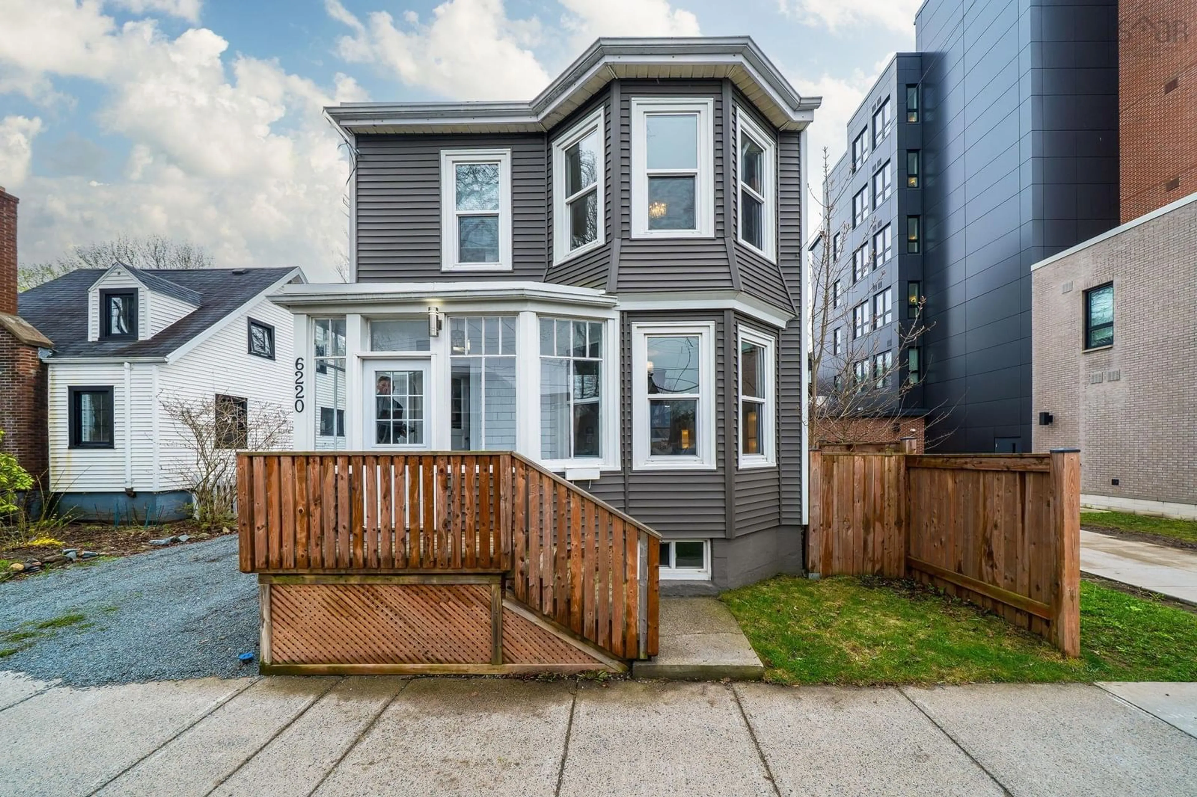 Home with vinyl exterior material, street for 6220 Pepperell St, Halifax Nova Scotia B3H 2N9