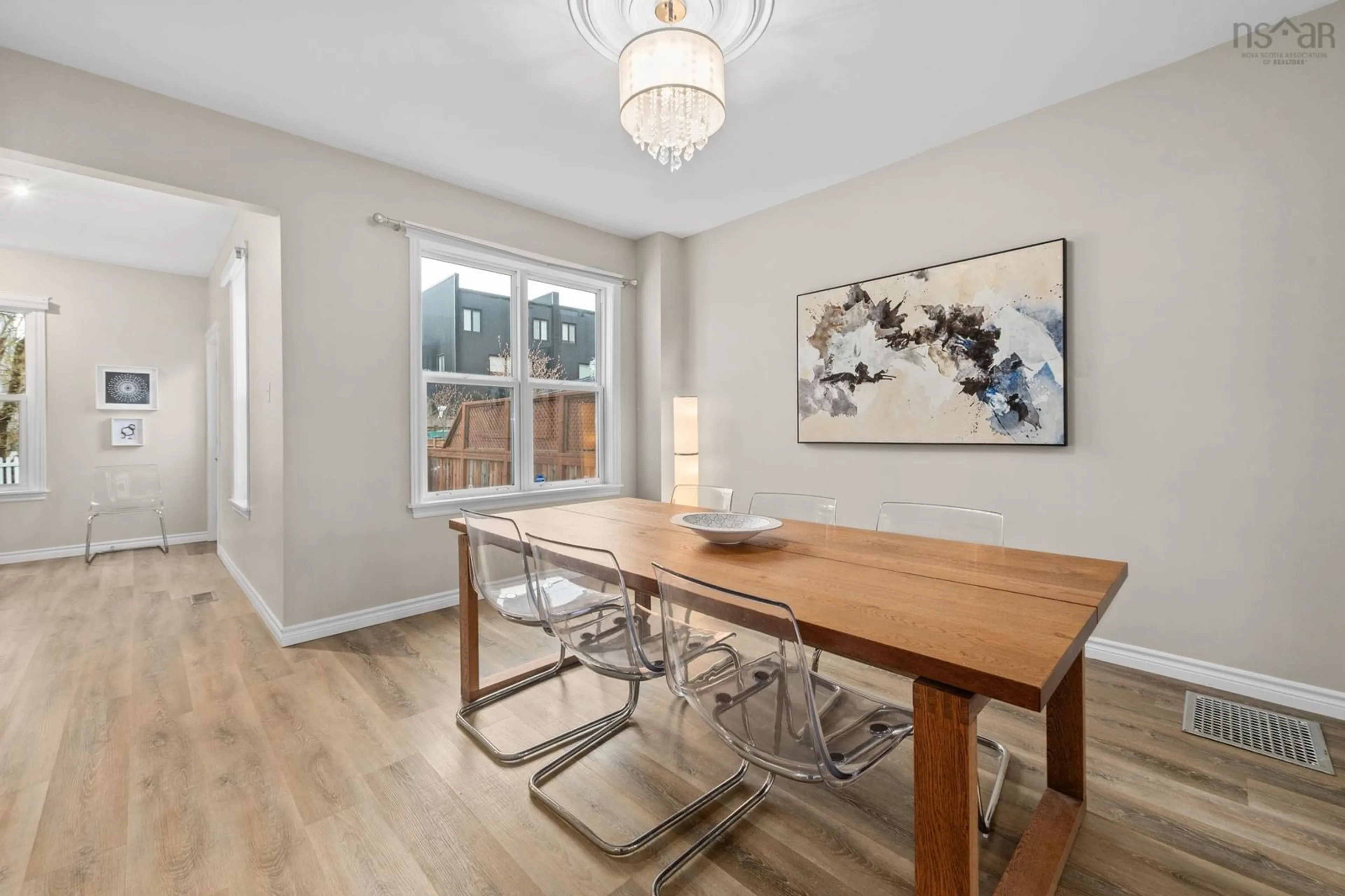 Dining room, wood/laminate floor for 6220 Pepperell St, Halifax Nova Scotia B3H 2N9