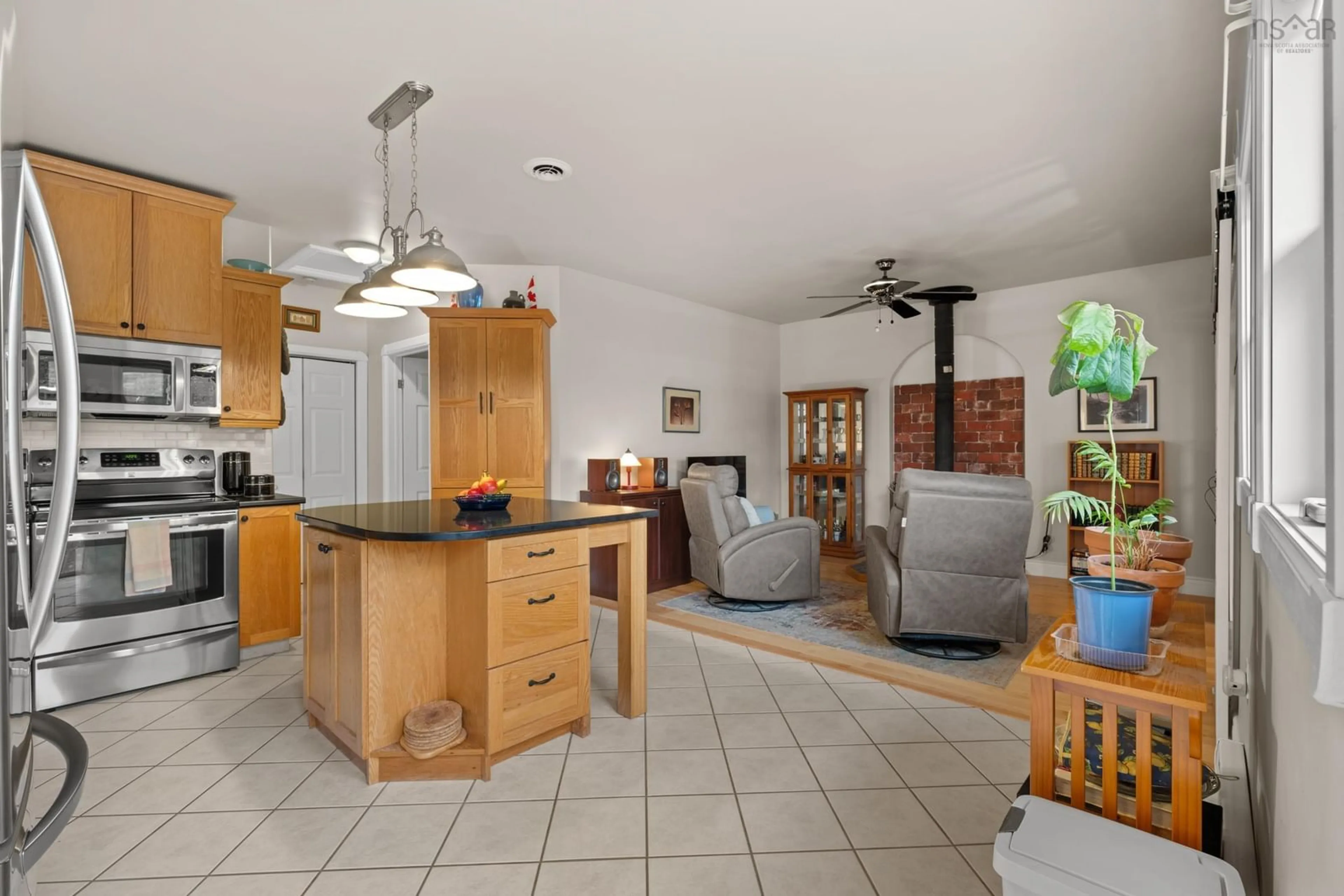 Open concept kitchen, ceramic/tile floor for 169 Leonard Dr, Mattatall Lake Nova Scotia B0K 1V0