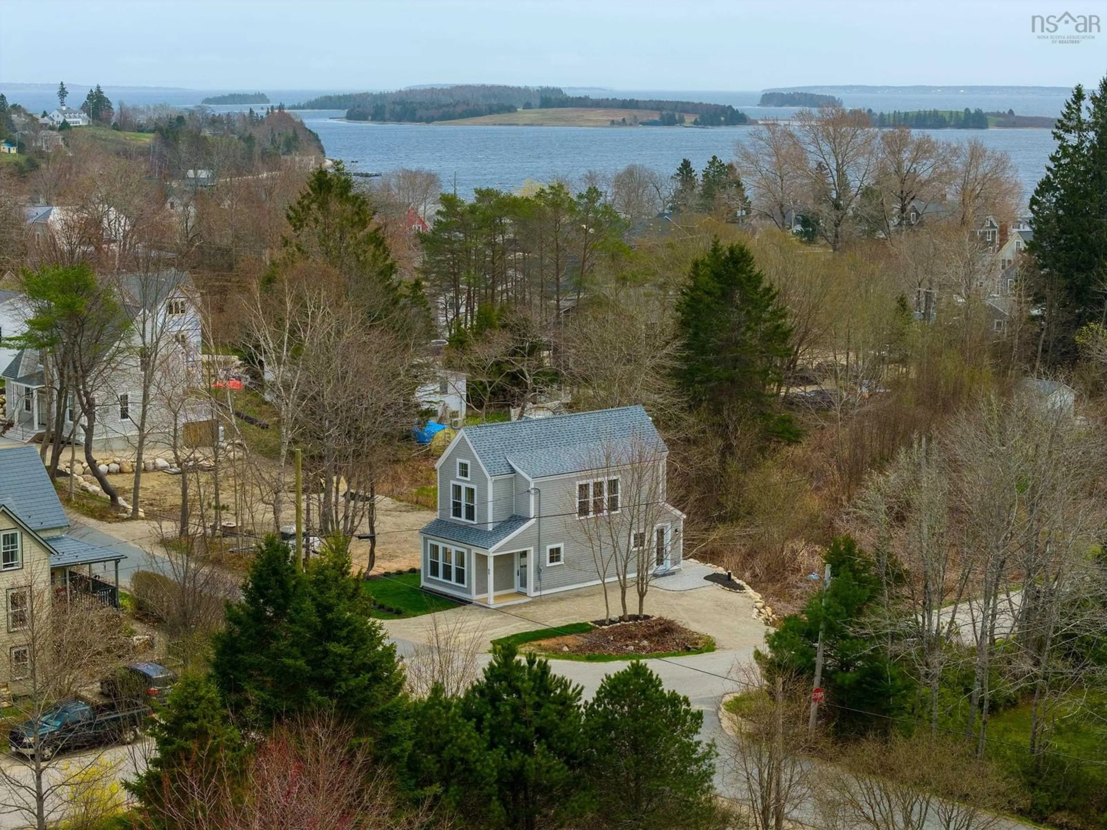 A pic from outside/outdoor area/front of a property/back of a property/a pic from drone, water/lake/river/ocean view for 69 Union St, Chester Nova Scotia B0J 1J0