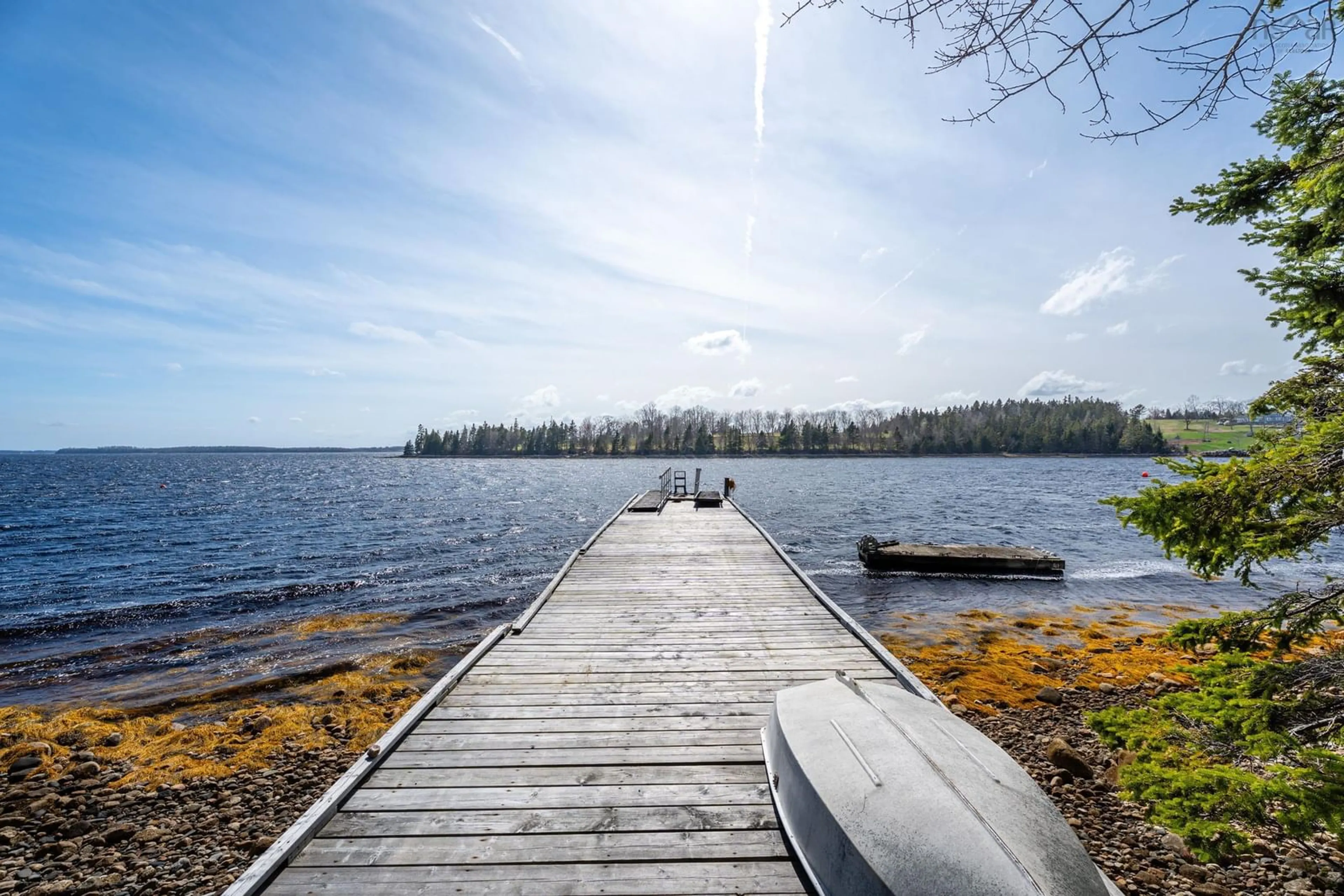 Patio, water/lake/river/ocean view for 152 Half Moon Cove Rd, Marriotts Cove Nova Scotia B0J 1K0
