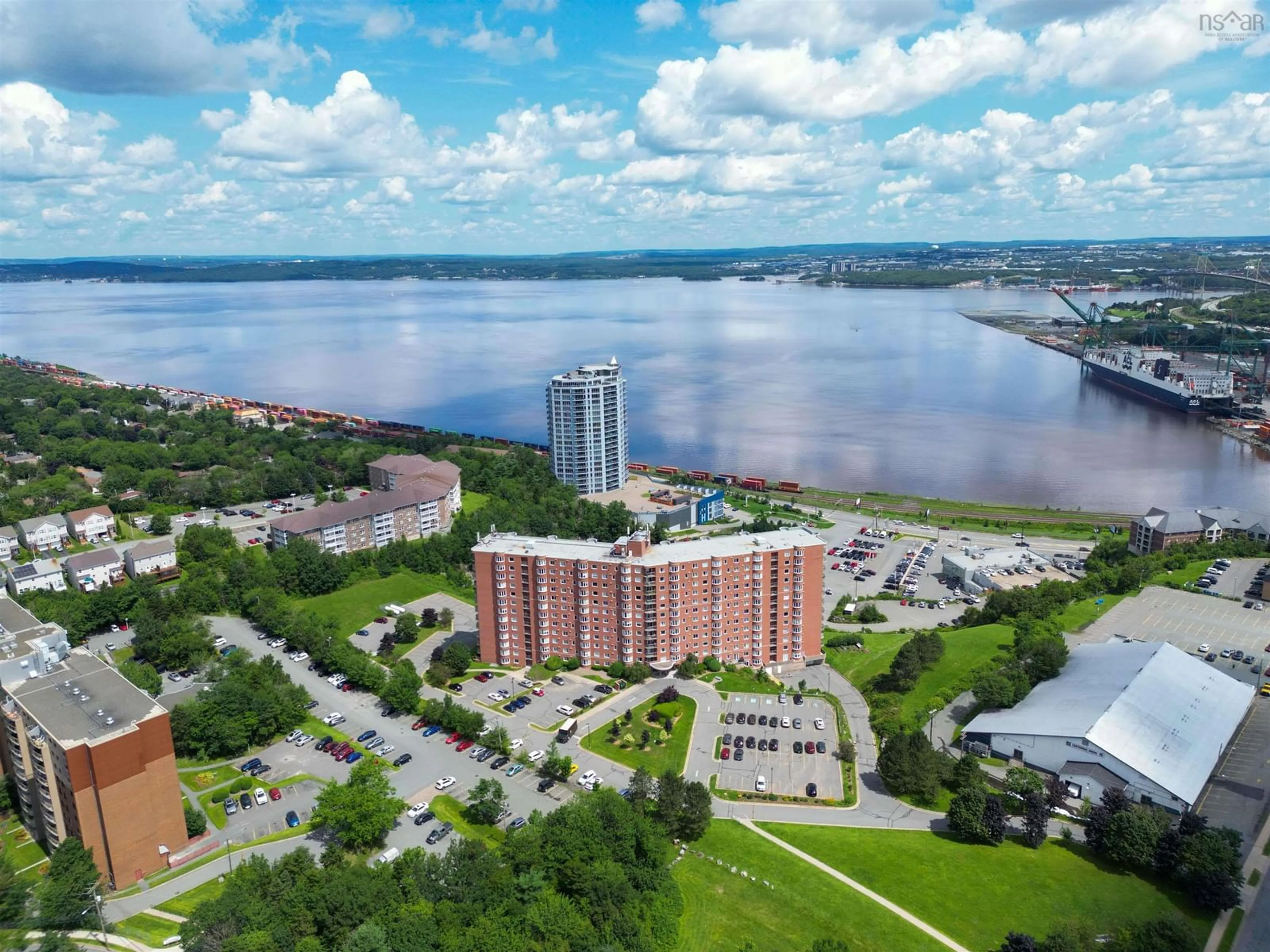 A pic from outside/outdoor area/front of a property/back of a property/a pic from drone, water/lake/river/ocean view for 45 Vimy Ave #1014, Halifax Nova Scotia B3M 4C5