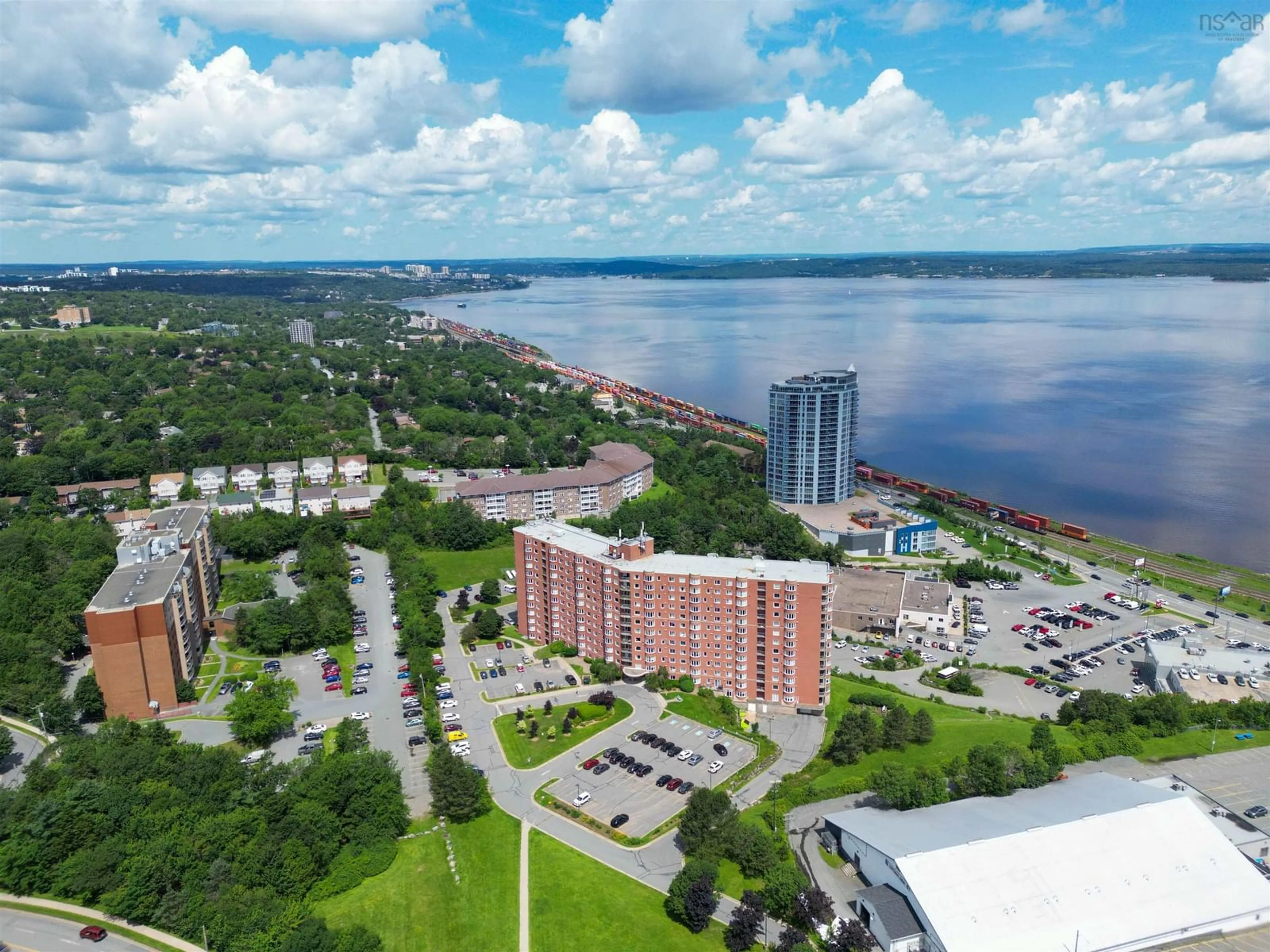 A pic from outside/outdoor area/front of a property/back of a property/a pic from drone, water/lake/river/ocean view for 45 Vimy Ave #1014, Halifax Nova Scotia B3M 4C5