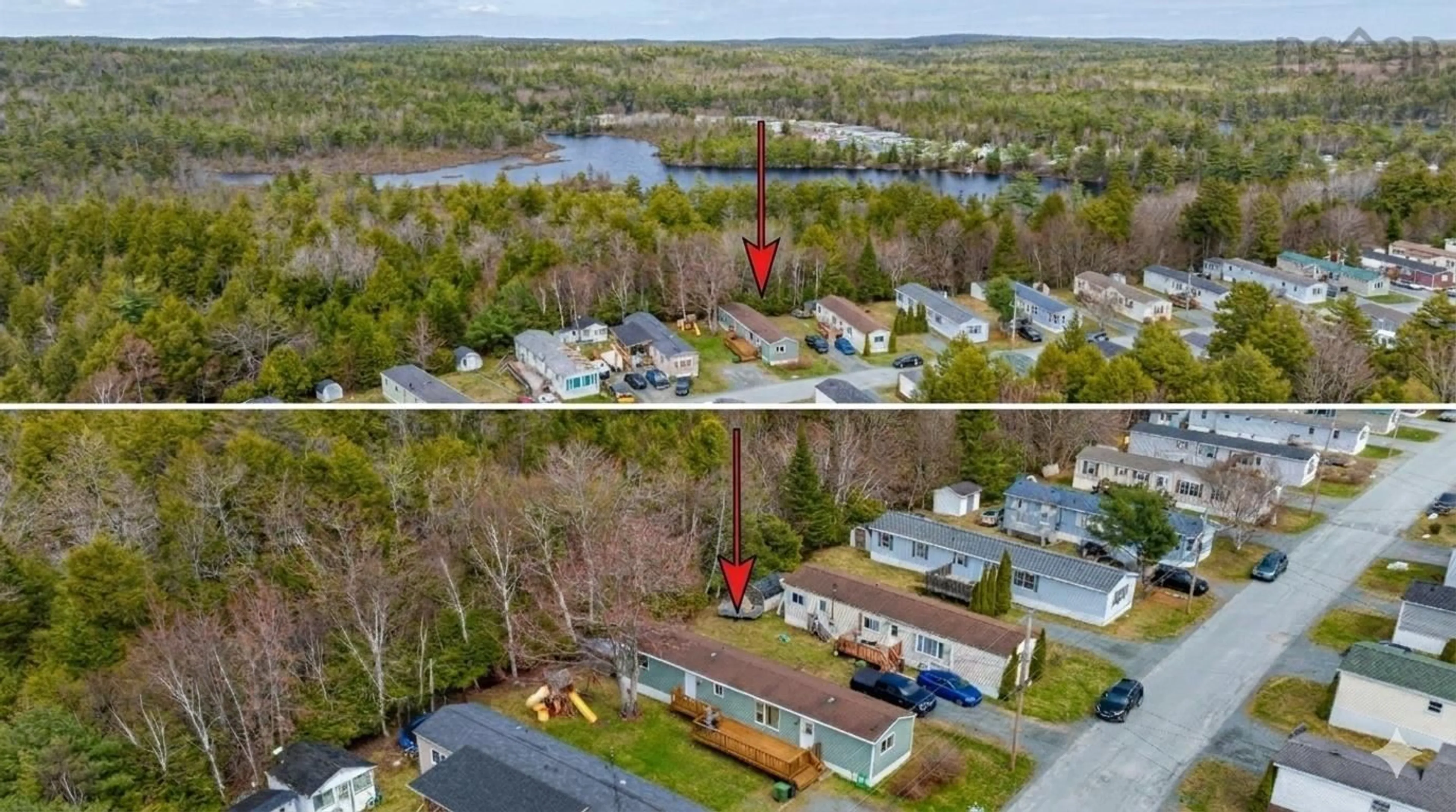 A pic from outside/outdoor area/front of a property/back of a property/a pic from drone, water/lake/river/ocean view for 46 Mountain View Dr, Lake Echo Nova Scotia B3E 1B6