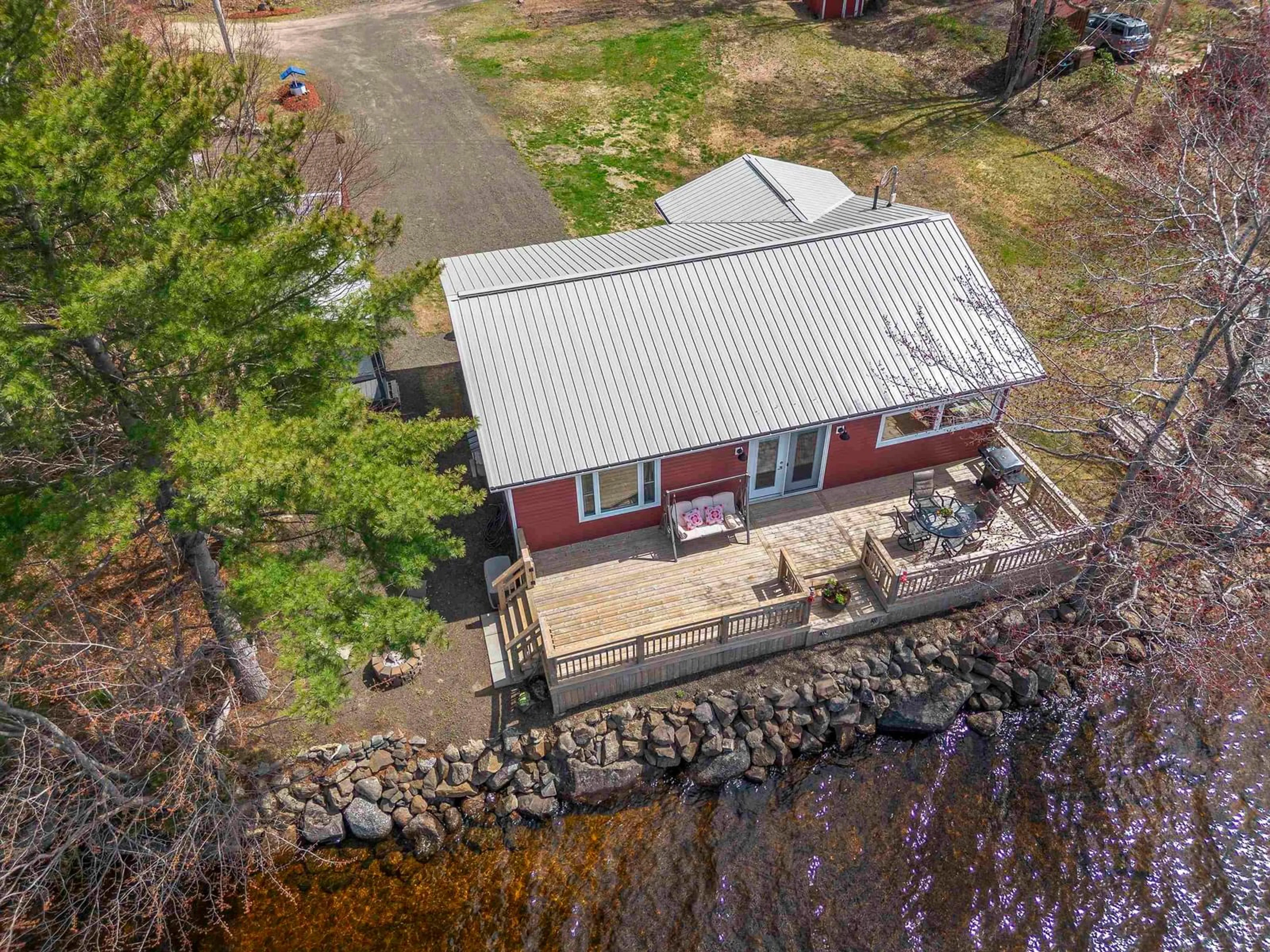 A pic from outside/outdoor area/front of a property/back of a property/a pic from drone, water/lake/river/ocean view for 63 Sand Pit Rd, South Range Nova Scotia B0W 1H0