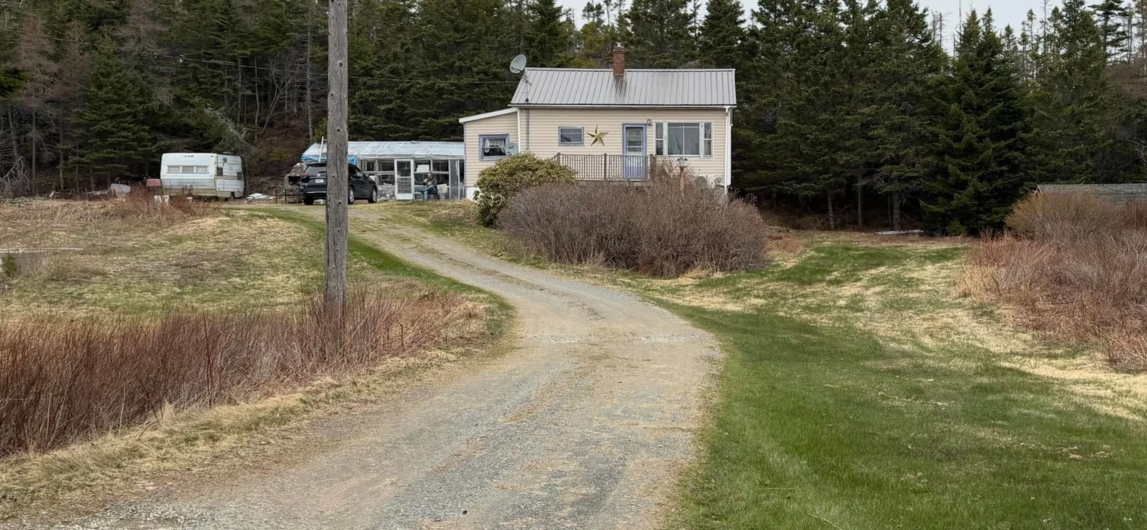 A pic from outside/outdoor area/front of a property/back of a property/a pic from drone, street for 4587 #7 Hwy, Spanish Ship Bay Nova Scotia B0J 2A0