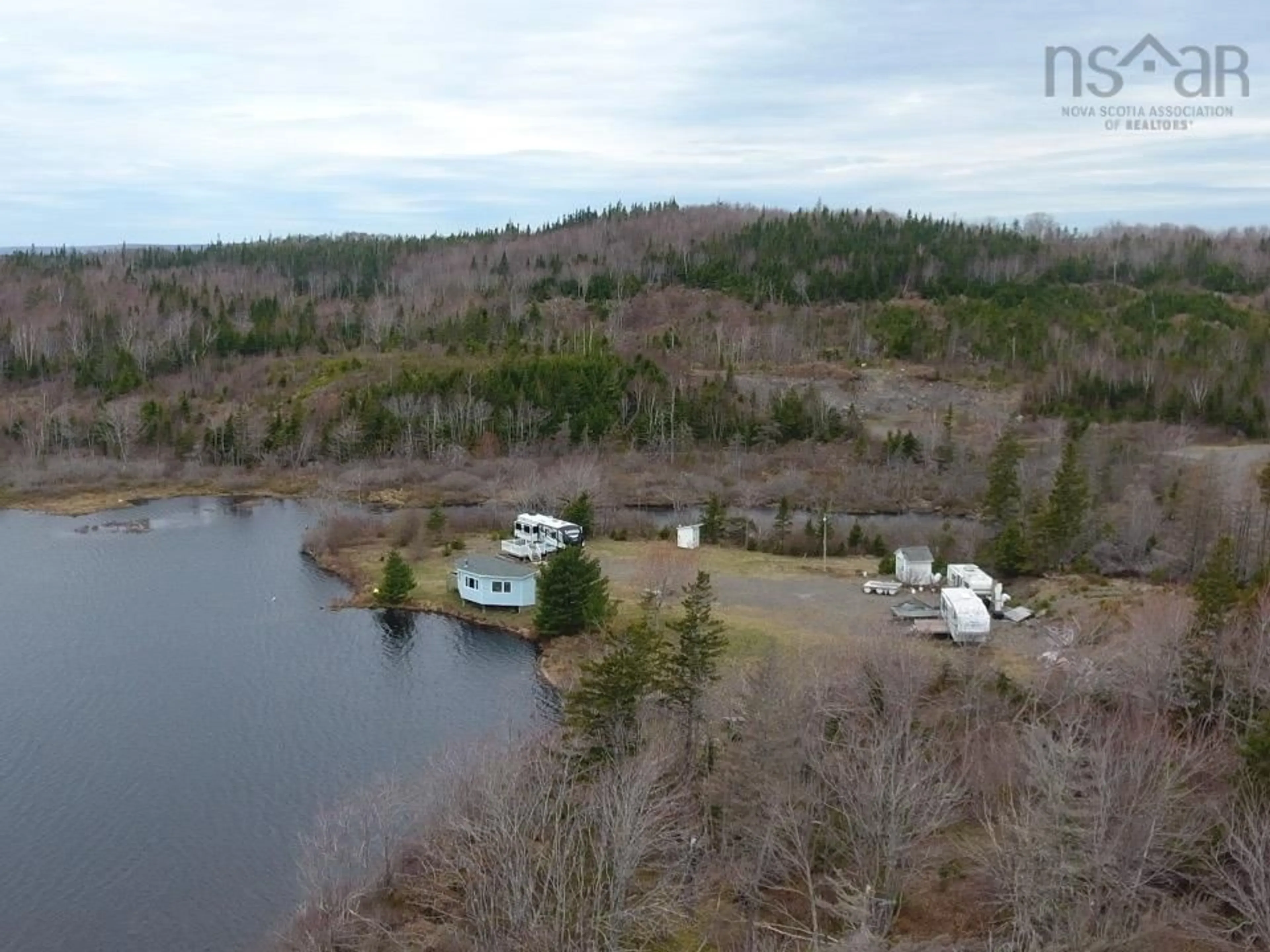 A pic from outside/outdoor area/front of a property/back of a property/a pic from drone, water/lake/river/ocean view for 560 Big Hill Rd, Albert Bridge Nova Scotia B1K 2R7
