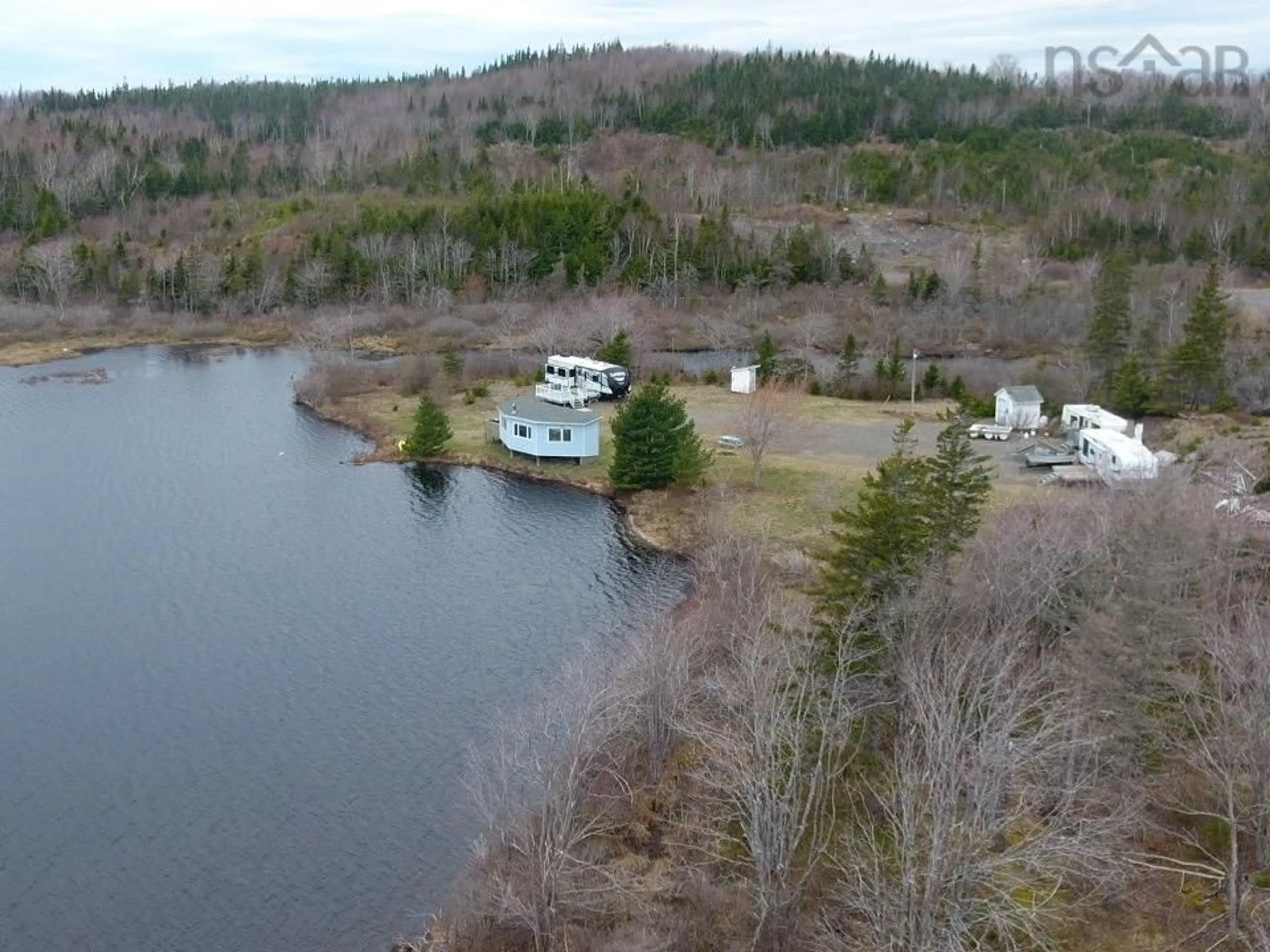 A pic from outside/outdoor area/front of a property/back of a property/a pic from drone, water/lake/river/ocean view for 560 Big Hill Rd, Albert Bridge Nova Scotia B1K 2R7