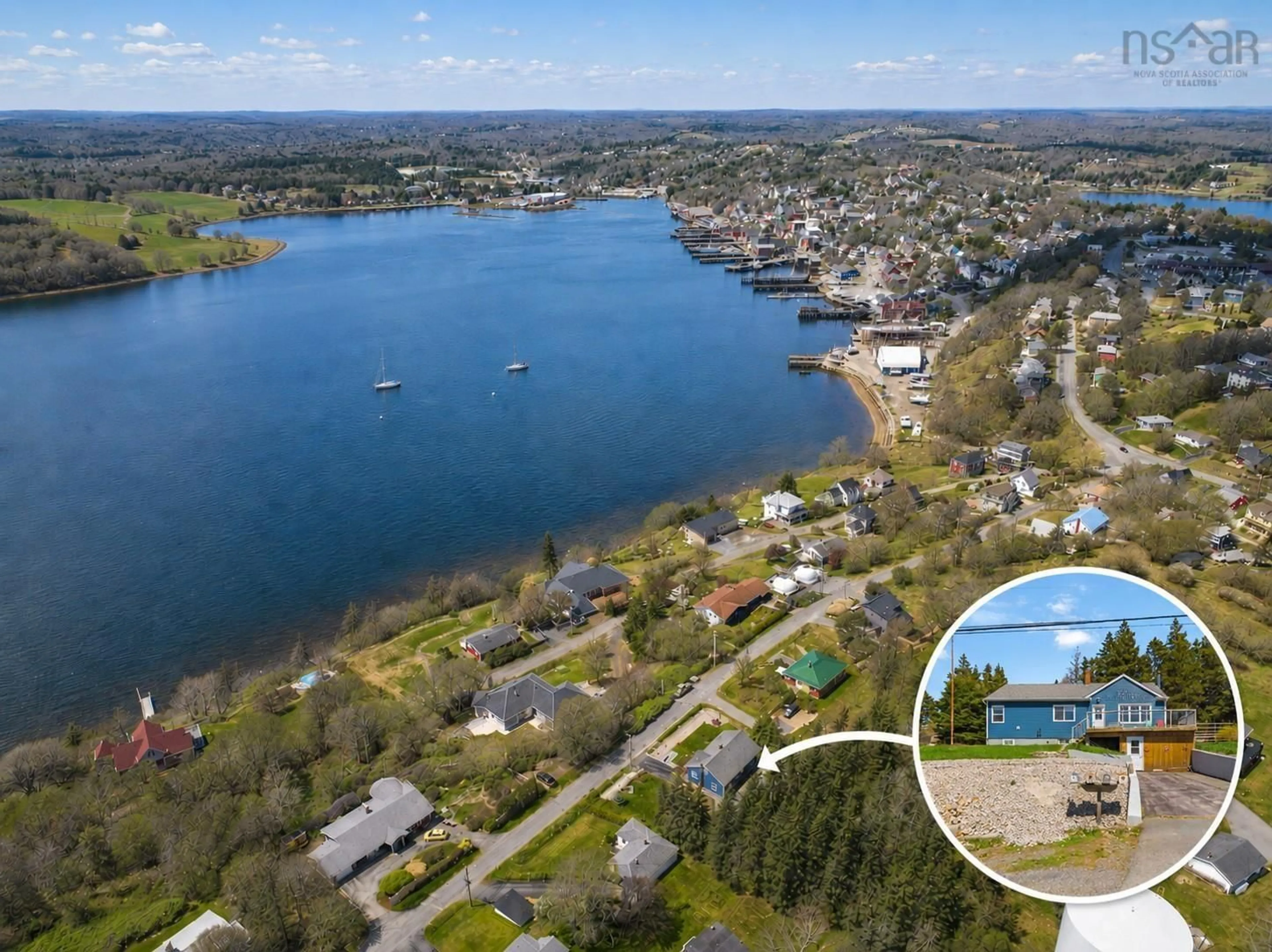 A pic from outside/outdoor area/front of a property/back of a property/a pic from drone, water/lake/river/ocean view for 61 Hospital Rd, Garden Lots Nova Scotia B0J 2C0