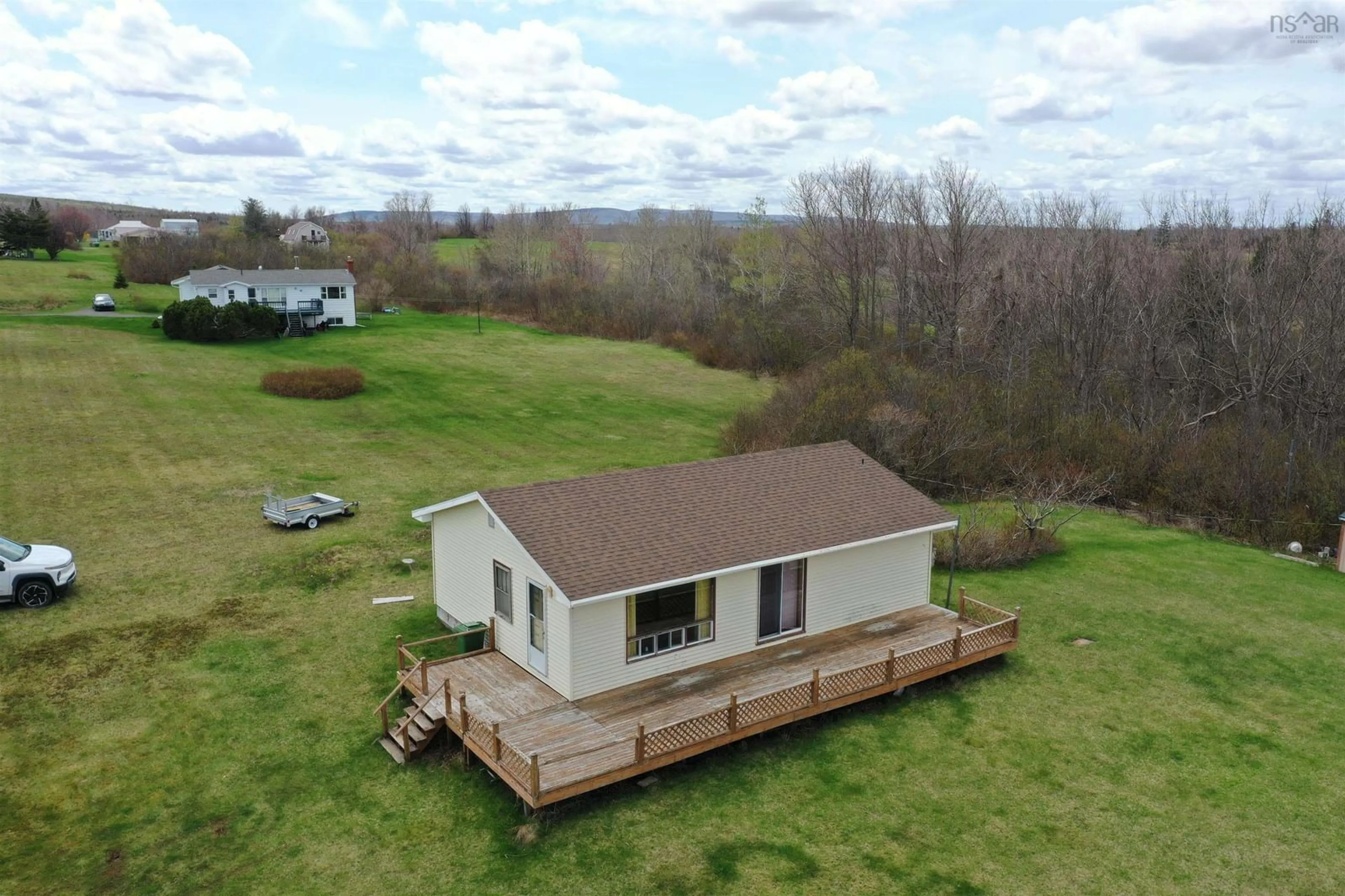 A pic from outside/outdoor area/front of a property/back of a property/a pic from drone, water/lake/river/ocean view for 105 Murdocks Lane, Ponds Nova Scotia B0K 1G0