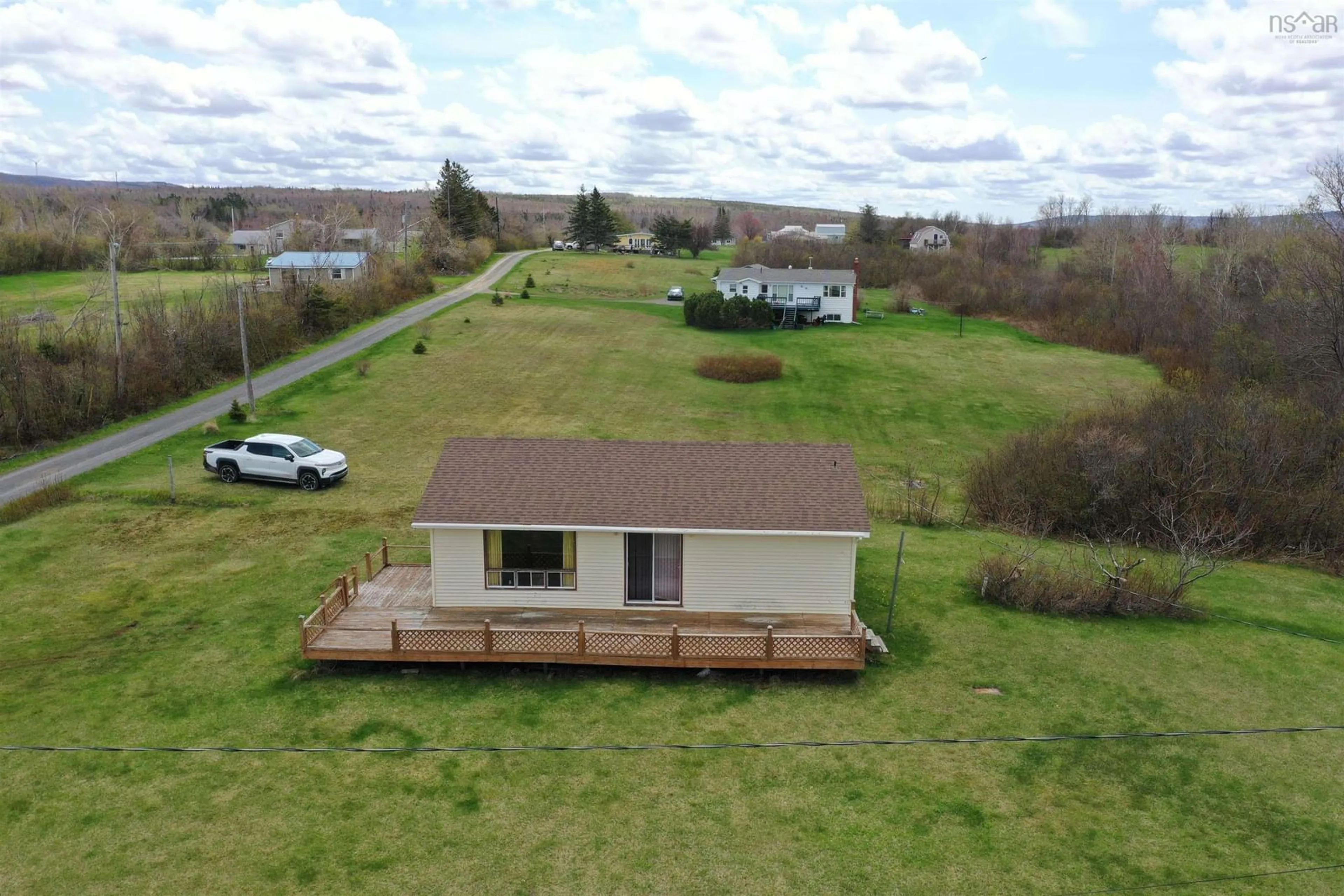 A pic from outside/outdoor area/front of a property/back of a property/a pic from drone, water/lake/river/ocean view for 105 Murdocks Lane, Ponds Nova Scotia B0K 1G0