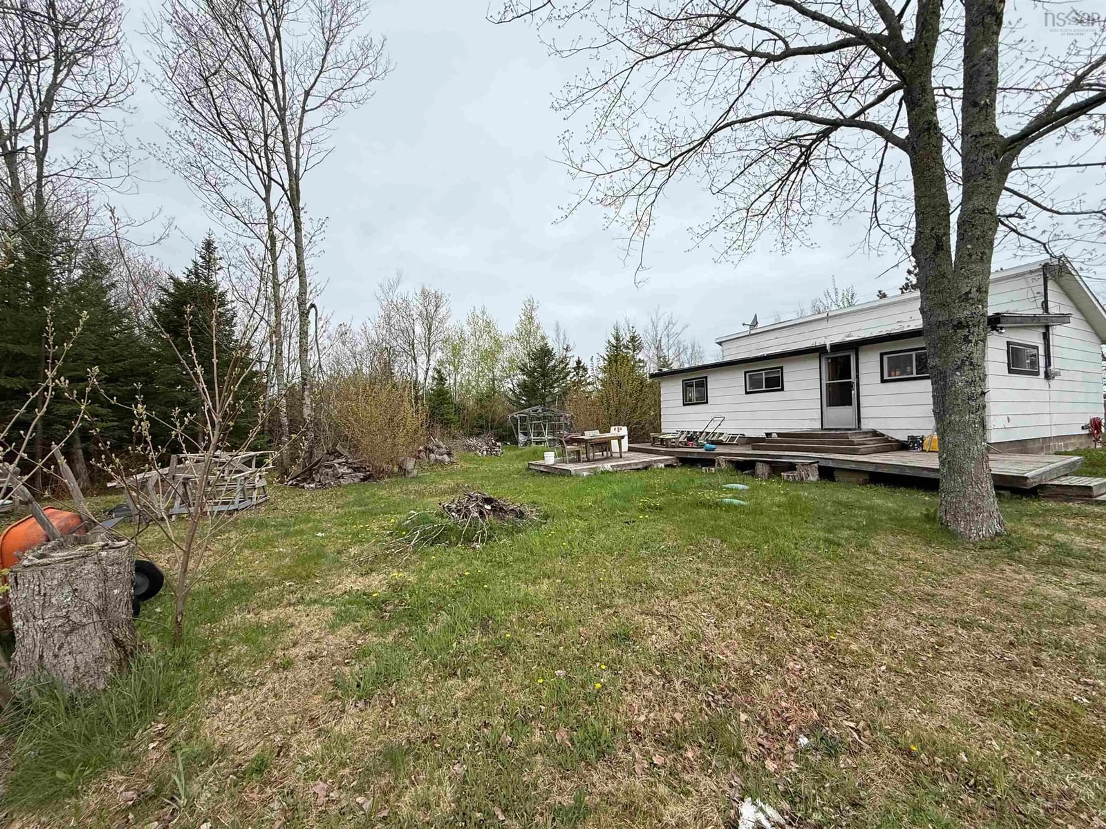 A pic from outside/outdoor area/front of a property/back of a property/a pic from drone, forest/trees view for 12 Cedar Lane Lane, Port Howe Nova Scotia B0K 1K0