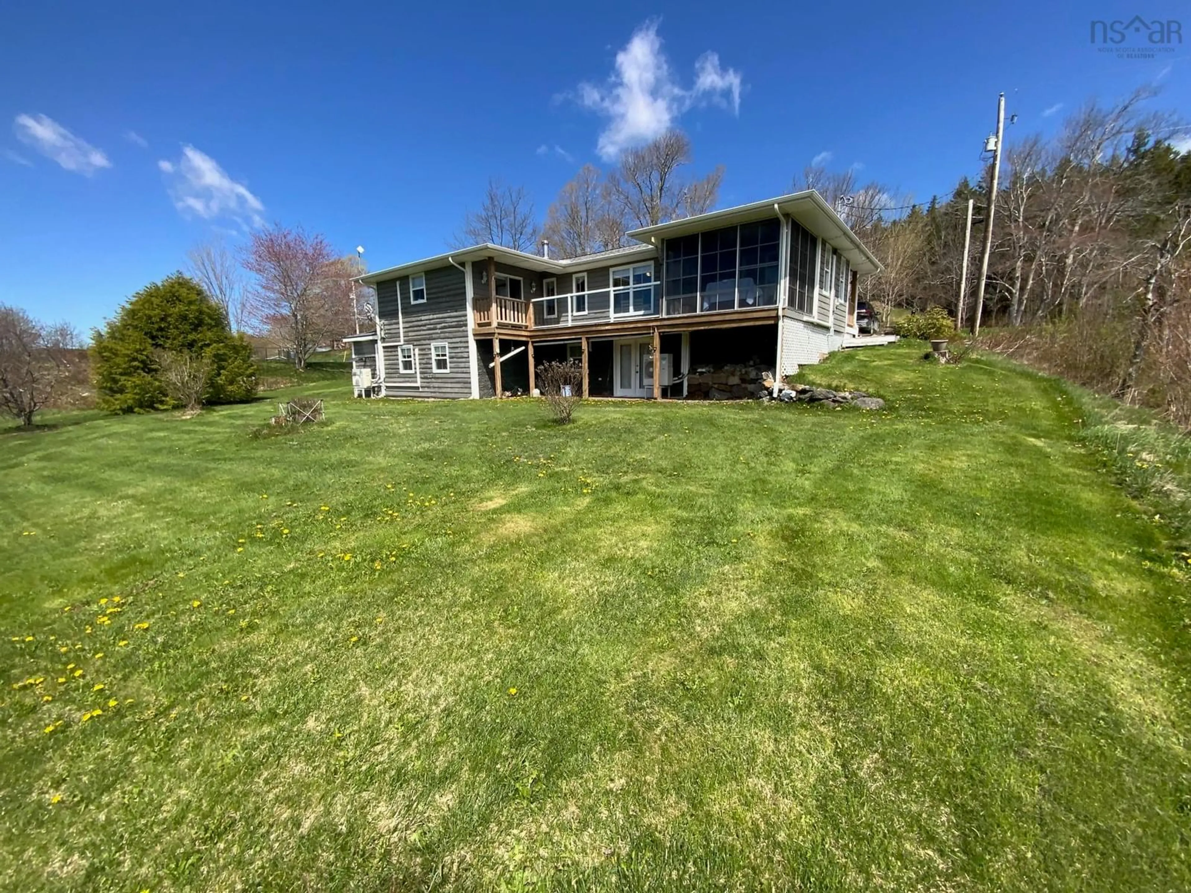 A pic from outside/outdoor area/front of a property/back of a property/a pic from drone, water/lake/river/ocean view for 444 North Riverside Road, Guysborough Intervale Nova Scotia B0H 1G0