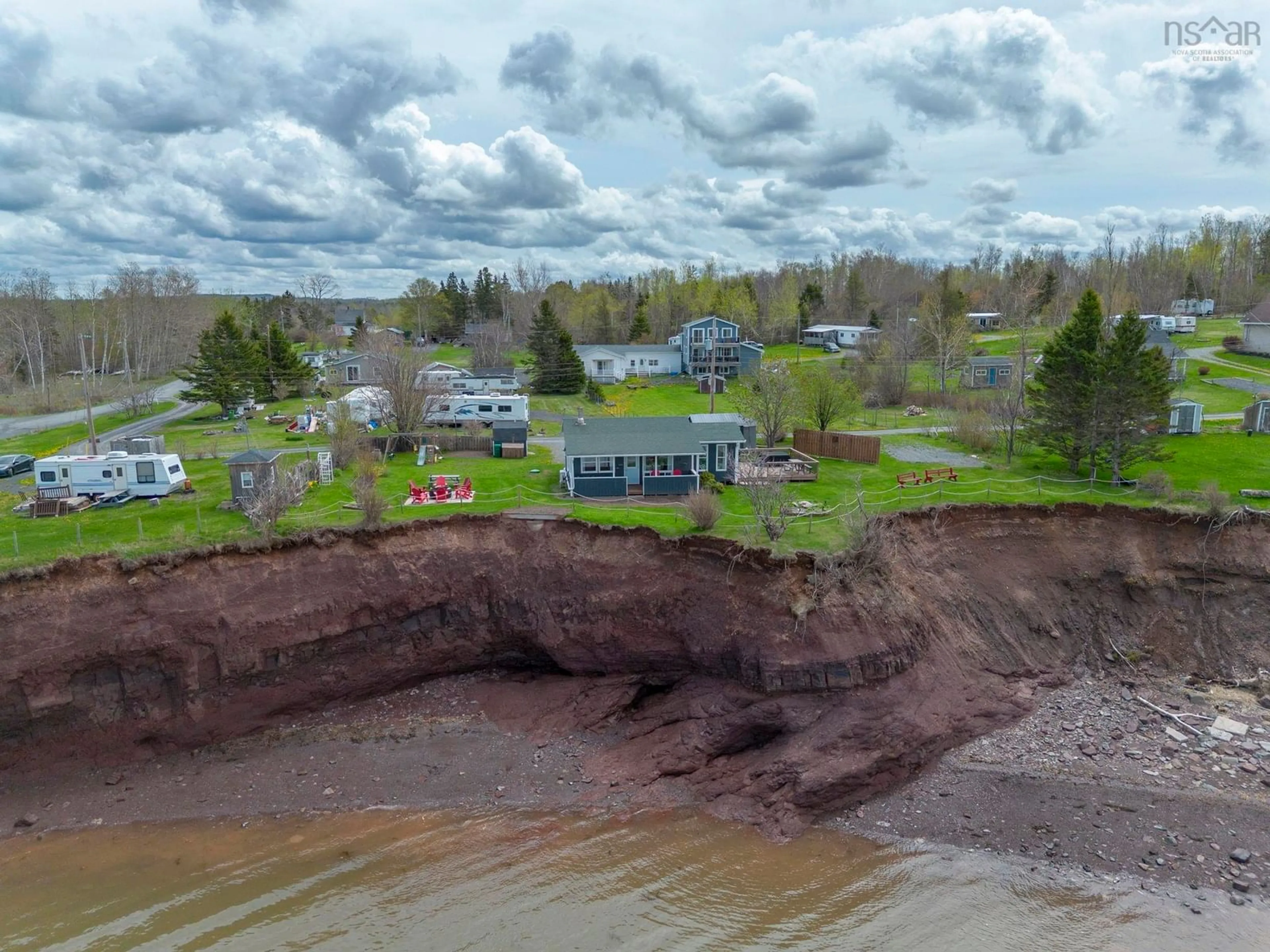 A pic from outside/outdoor area/front of a property/back of a property/a pic from drone, water/lake/river/ocean view for 30 Blomidon View Lane, Bramber Nova Scotia B0N 2A0