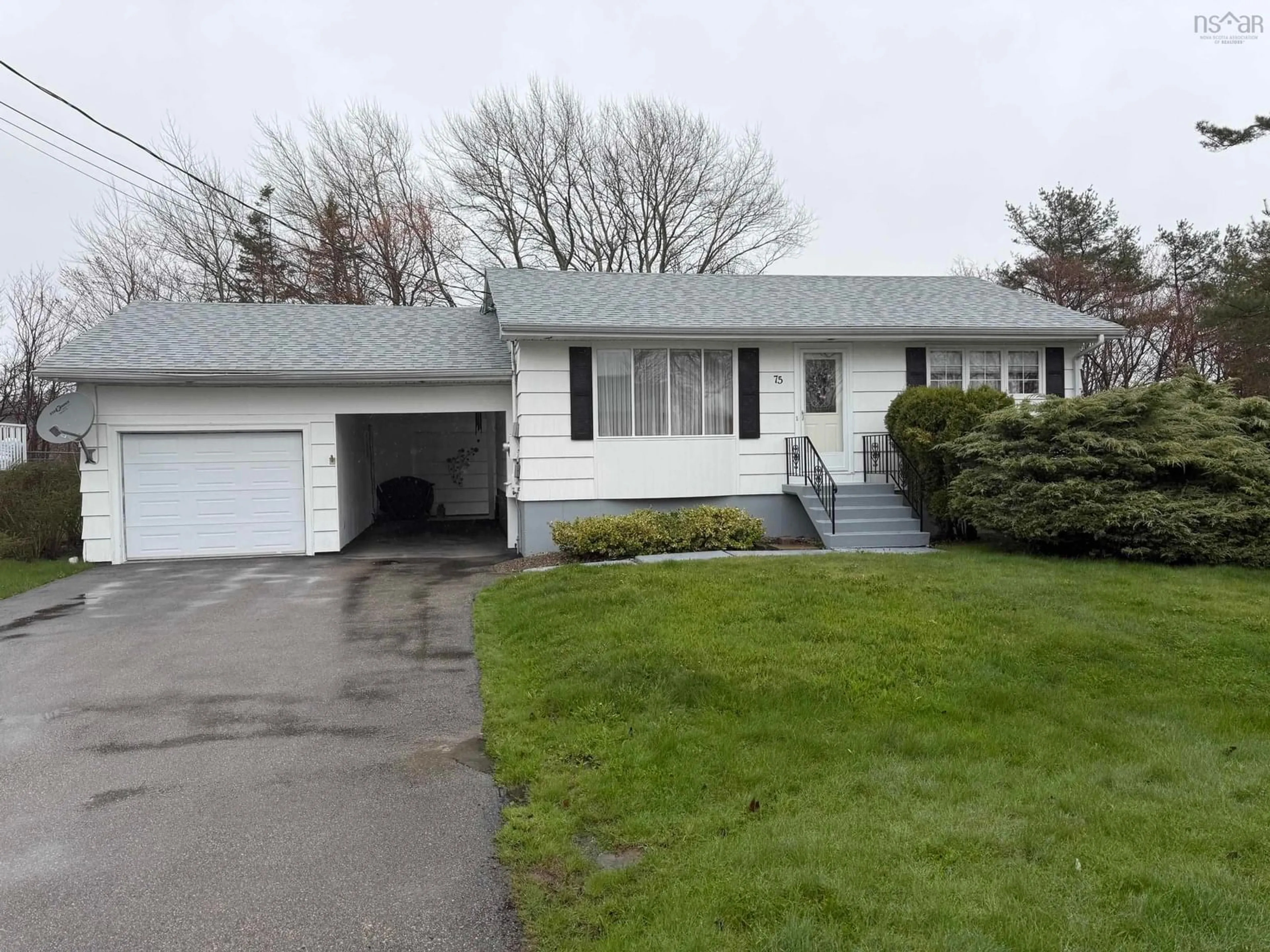 Home with vinyl exterior material, street for 75 Waterview Dr, Coxheath Nova Scotia B1R 1S7
