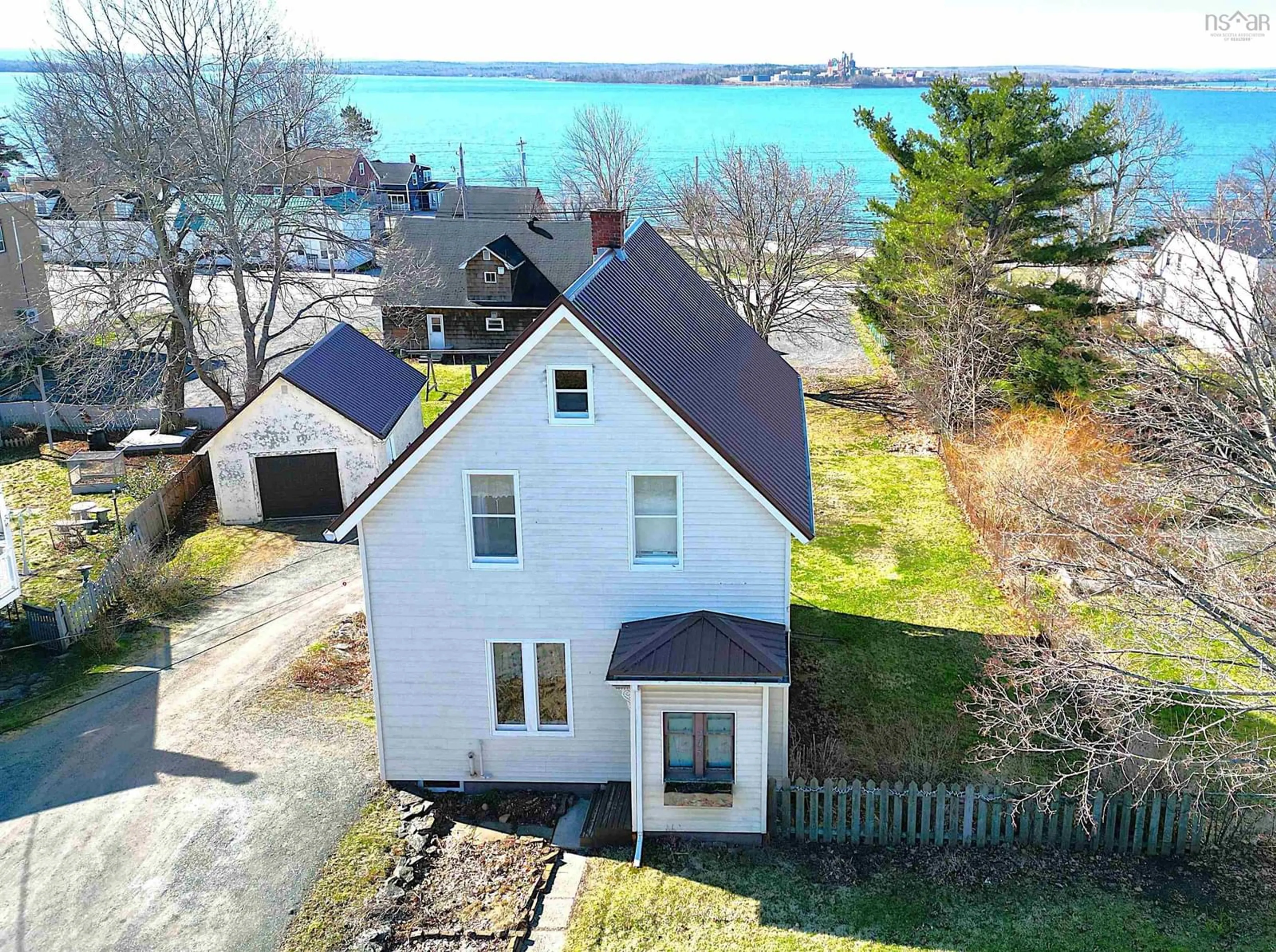 A pic from outside/outdoor area/front of a property/back of a property/a pic from drone, water/lake/river/ocean view for 245 High St, Pictou Nova Scotia B0K 1H0