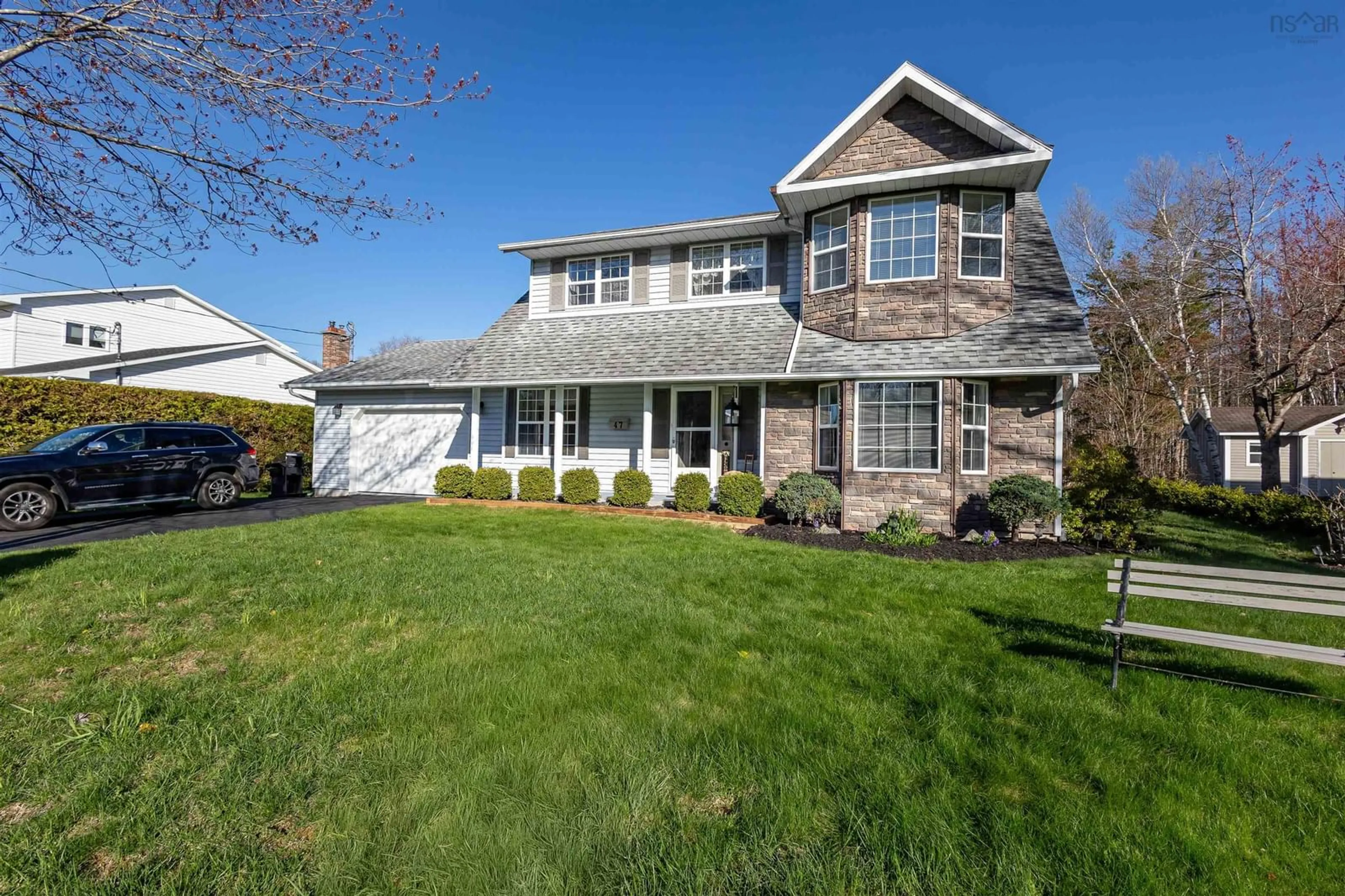 Home with vinyl exterior material, street for 47 Carmichael Dr, Sydney River Nova Scotia B1S 3K4