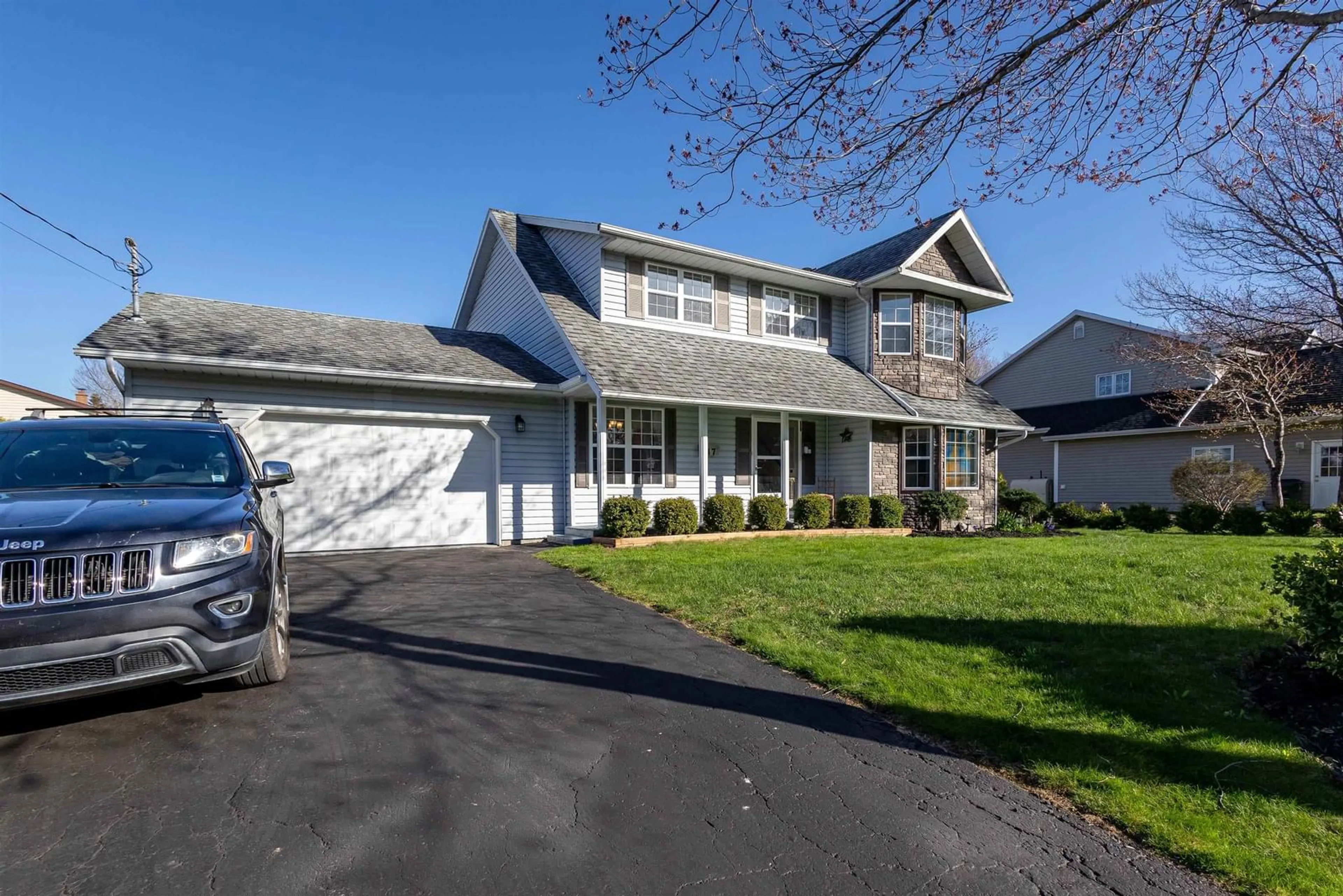 Home with vinyl exterior material, street for 47 Carmichael Dr, Sydney River Nova Scotia B1S 3K4